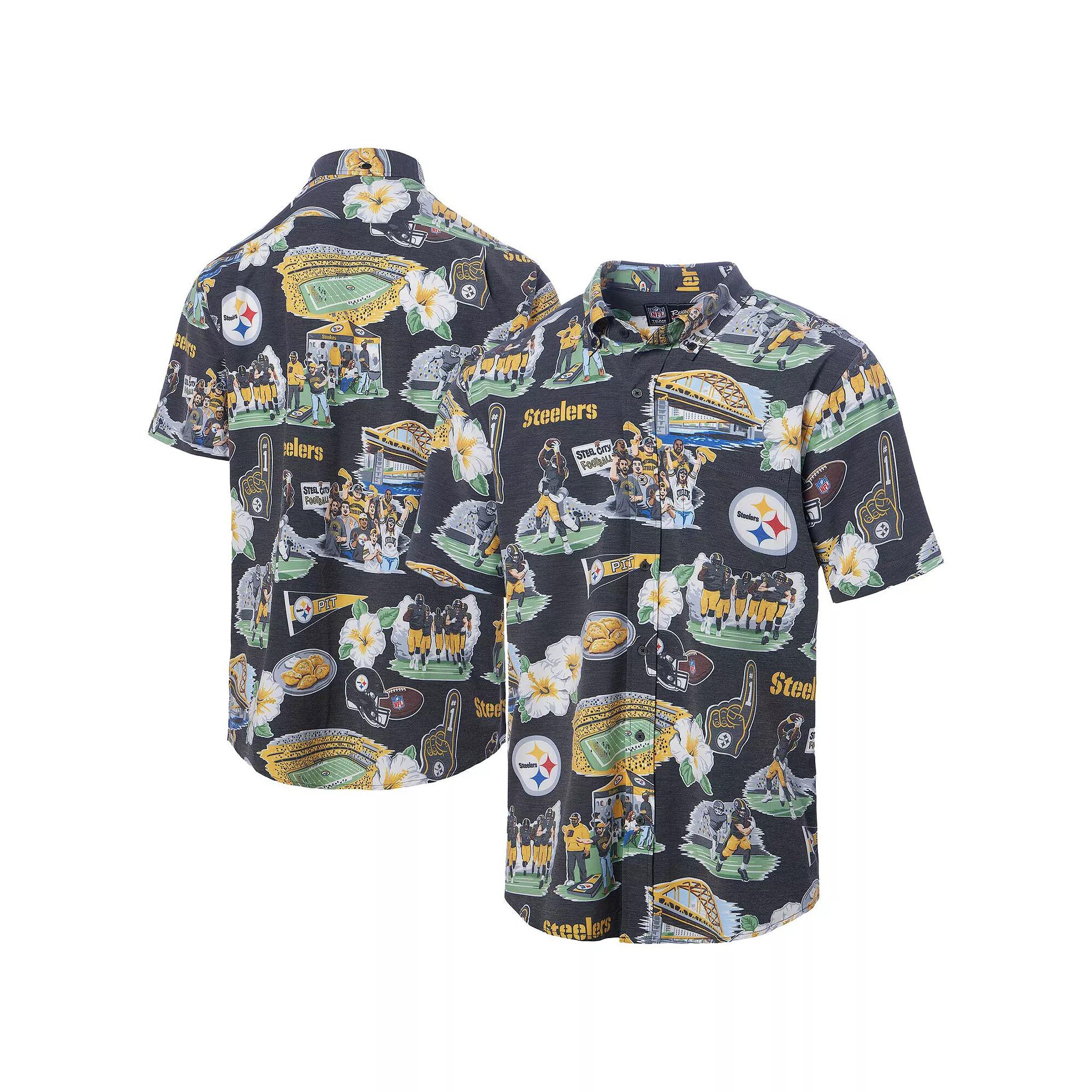 Men's Reyn Spooner Black Pittsburgh Steelers Scenic Button-Down Shirt,  Product Image