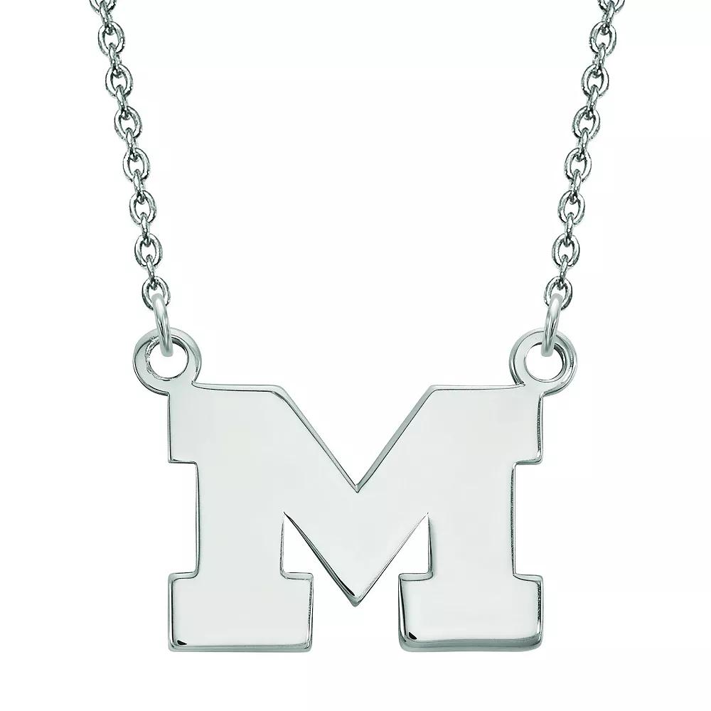 LogoArt Sterling Silver Michigan Wolverines Small Pendant with Necklace, Women's, Size: 18 mm Product Image