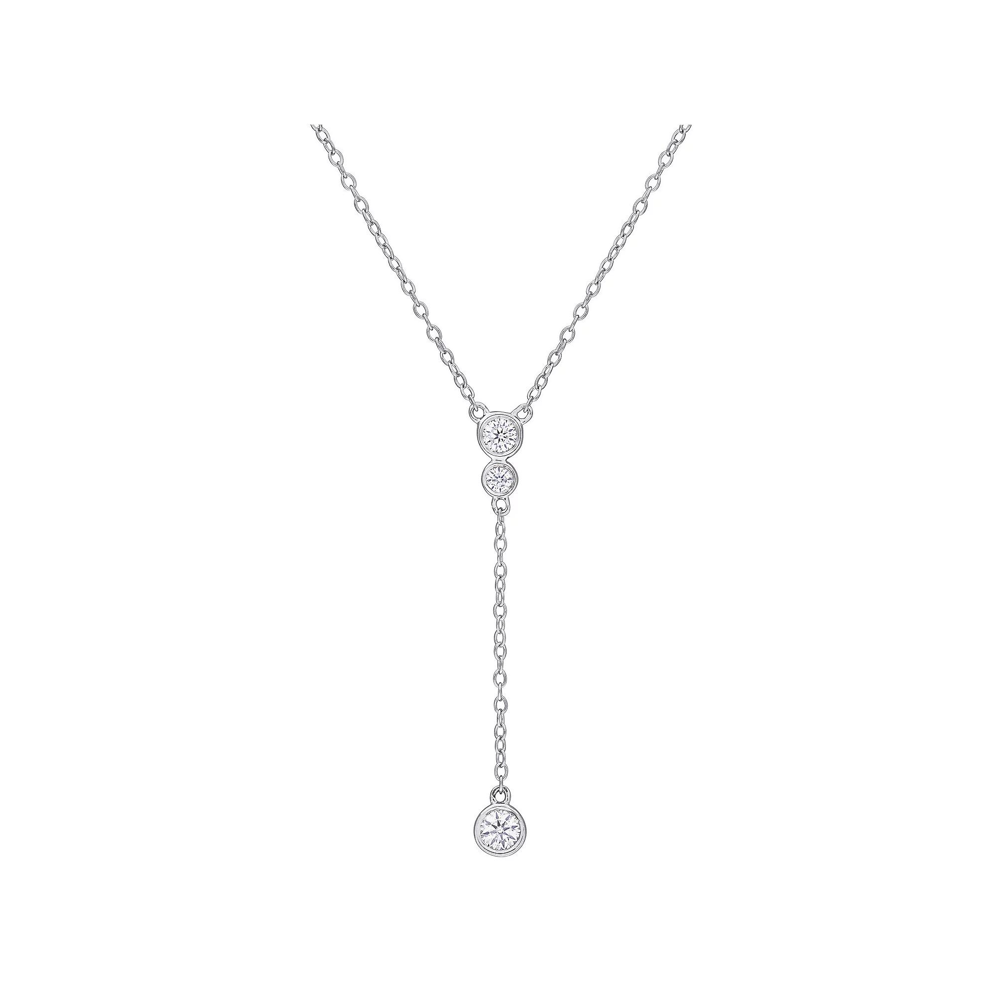 Stella Grace Sterling Silver 1/3 Carat T.W. Lab-Created Moissanite Lariat Necklace, Women's, Size: 17" Product Image