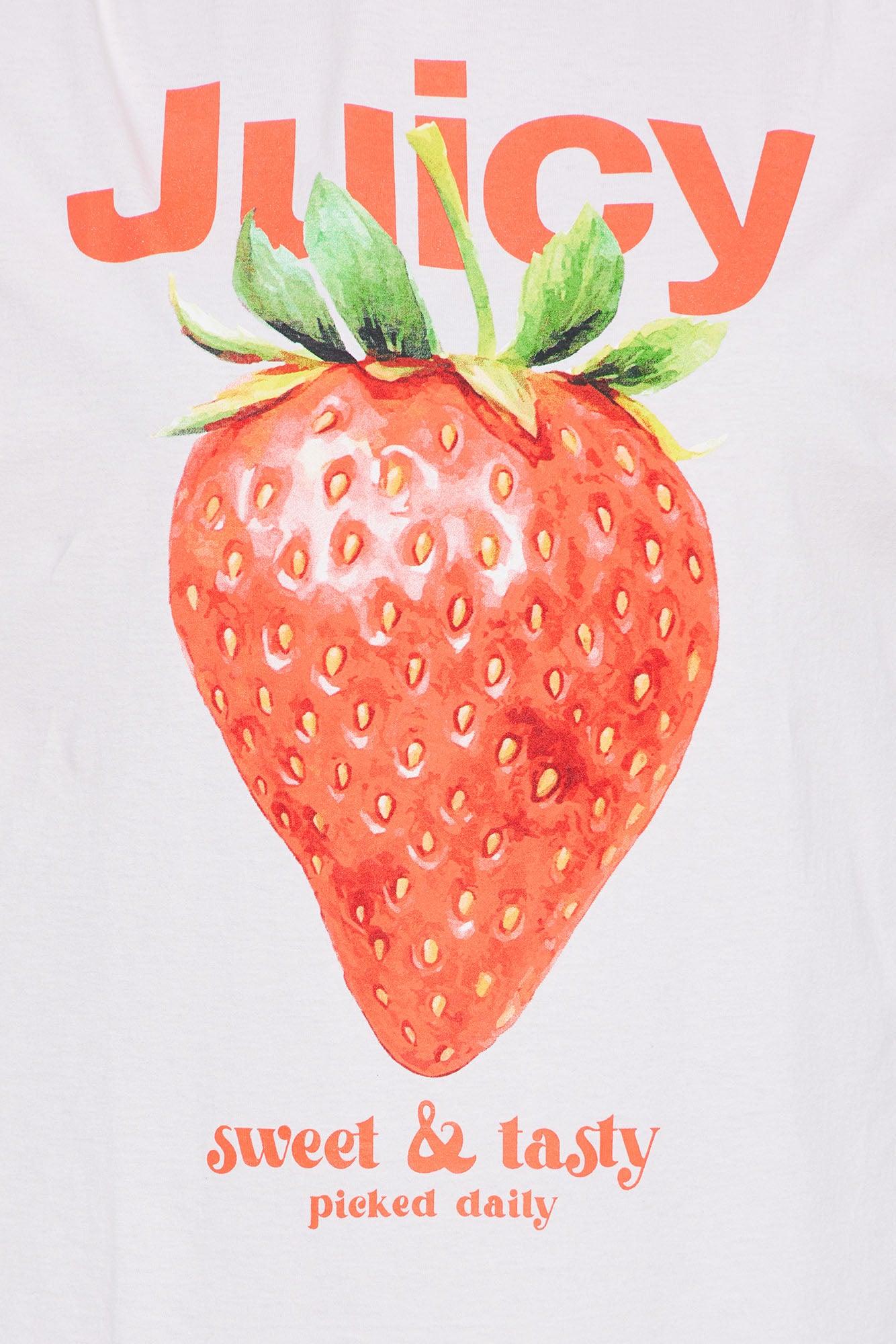 Juicy Summer Oversized Washed Tee - White Product Image