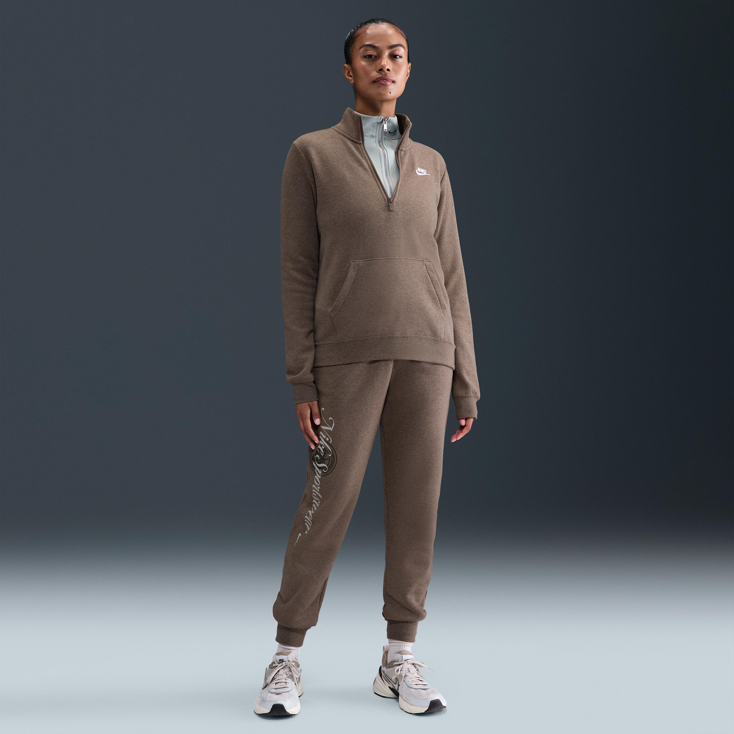 Womens Nike Sportswear Club Fleece 1/2-Zip Sweatshirt | DQ5838-214 Product Image