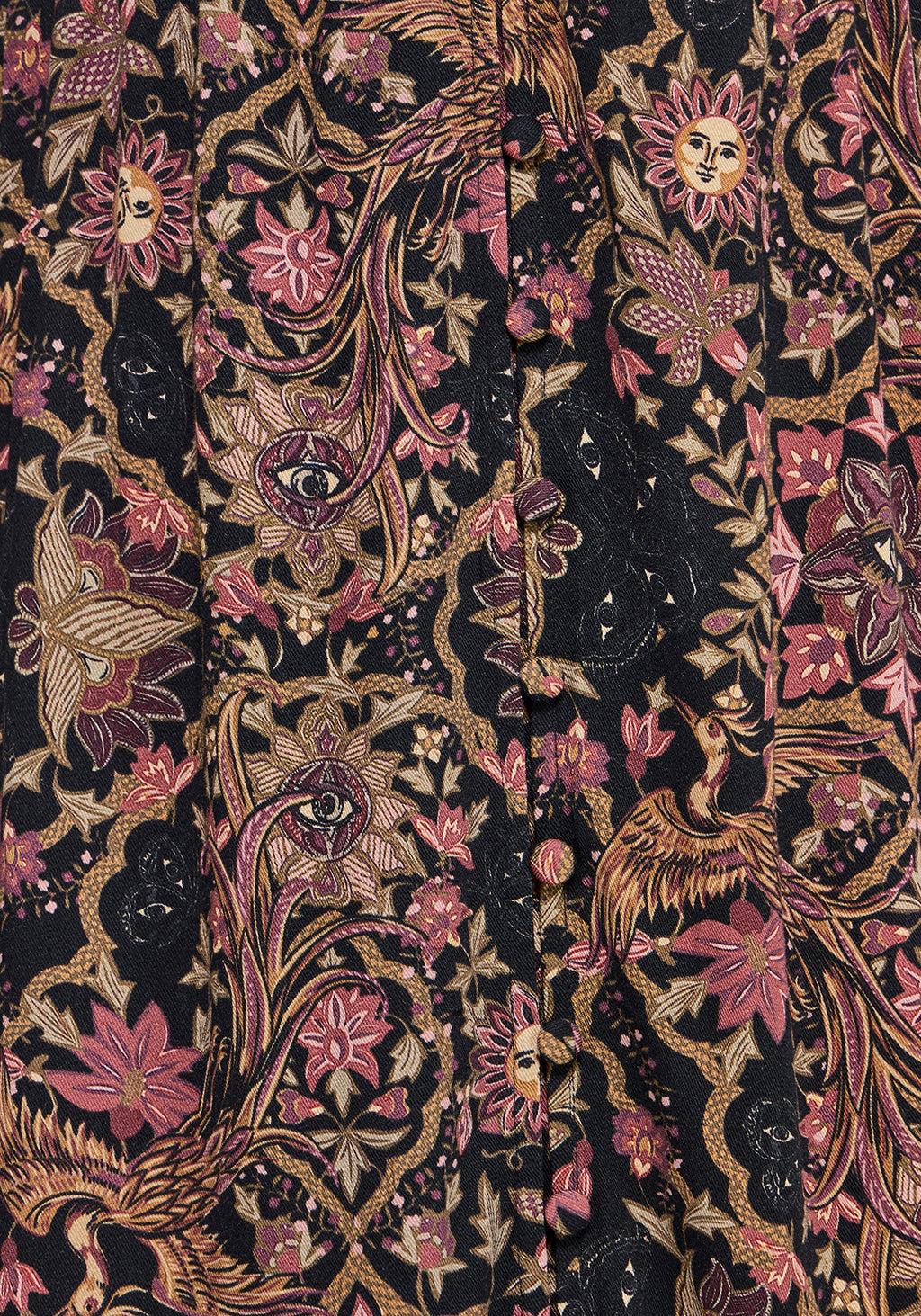Mythos Print Milkmaid Smock Midaxi Dress Product Image