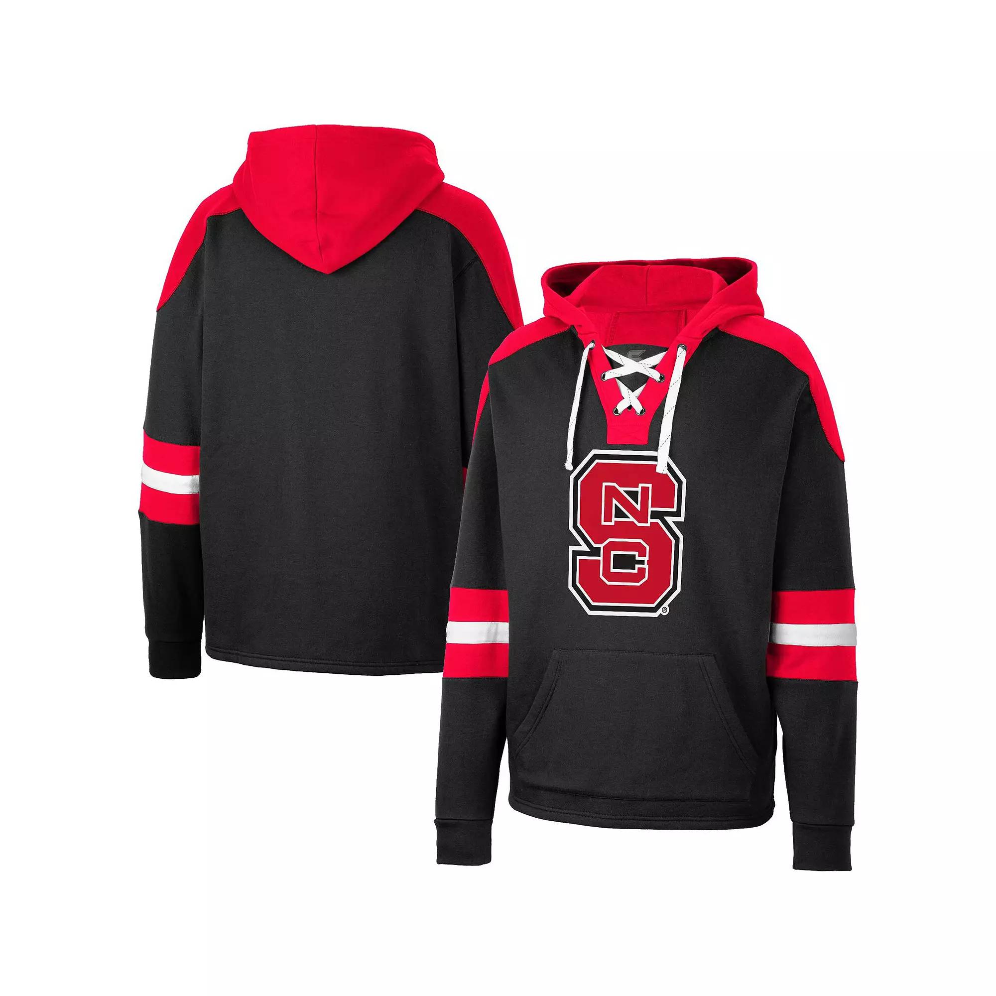 Men's Colosseum Black NC State Wolfpack Lace-Up 4.0 Pullover Hoodie, Size: Large, Nst Black Product Image