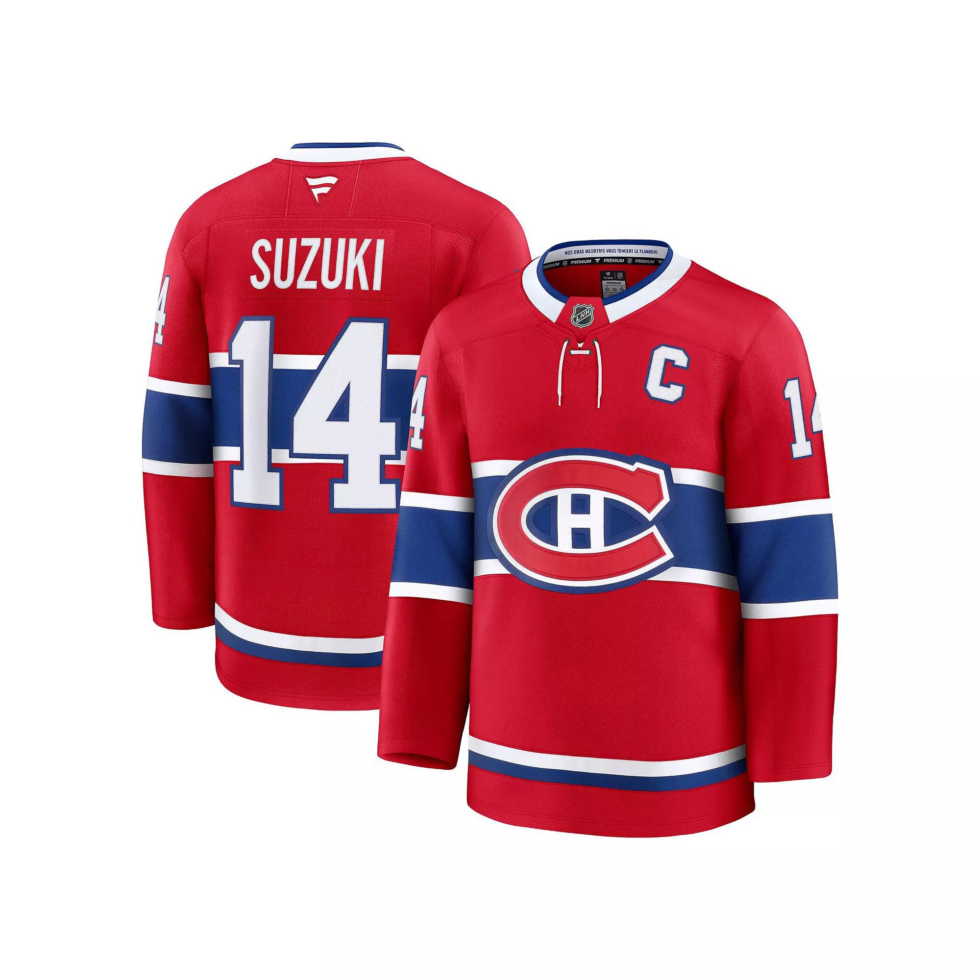Men's Fanatics Nick Suzuki Red Montreal Canadiens Home Premium Jersey, Size: 52, Cnd Red Product Image