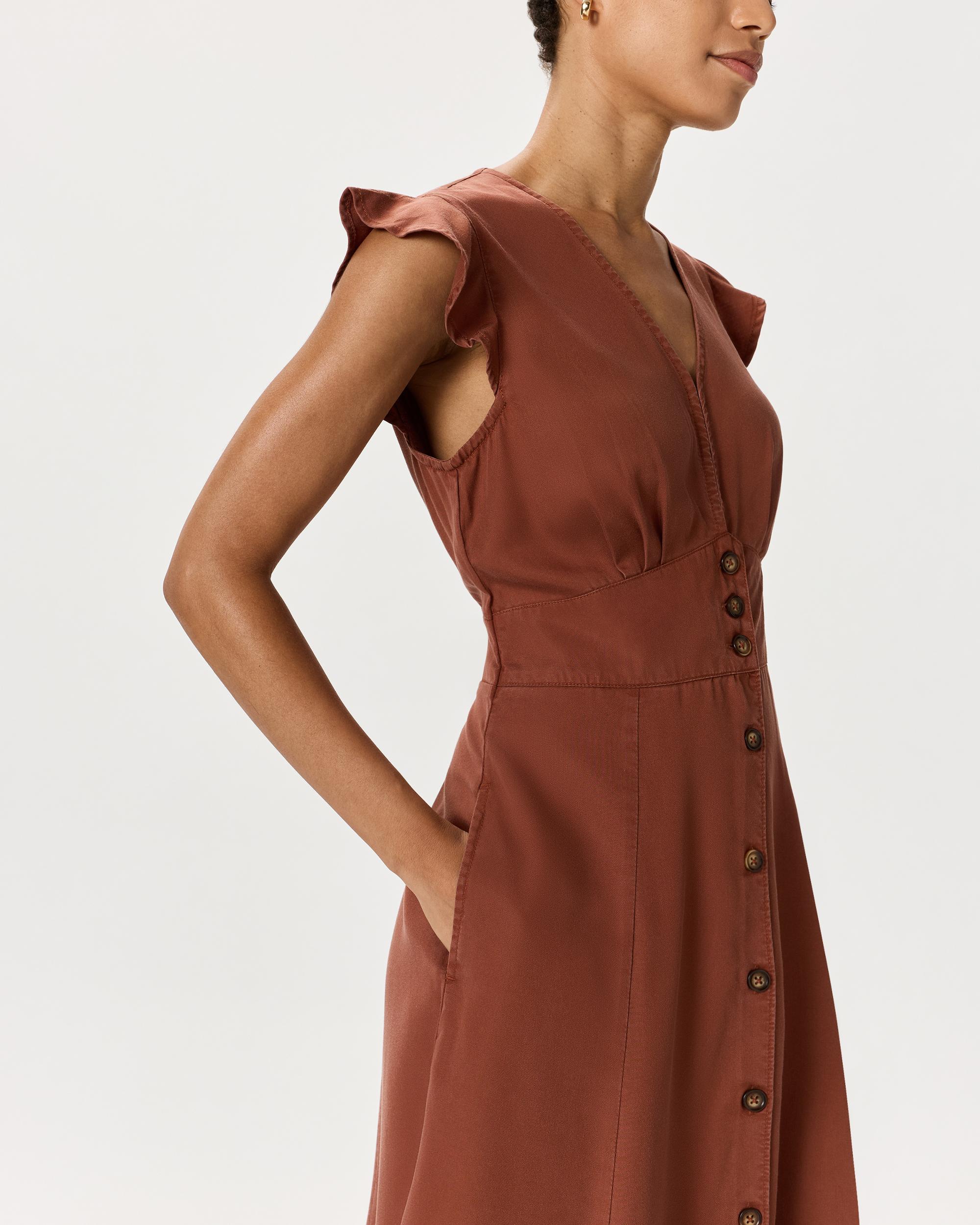 Quince | Women's Vintage Wash Tencel Button Front Midi Dress Size XS Product Image