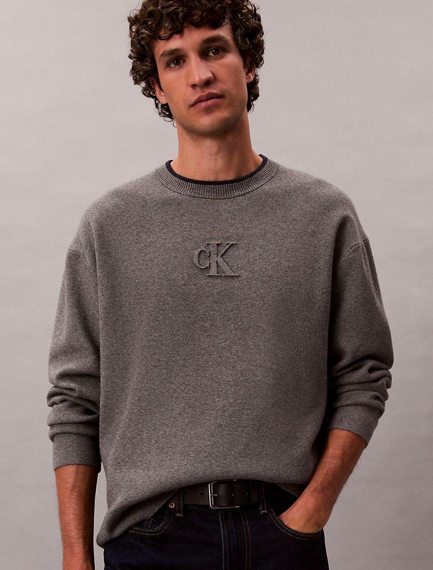 Relaxed Fit Standard Logo Terry Crewneck Sweatshirt Product Image
