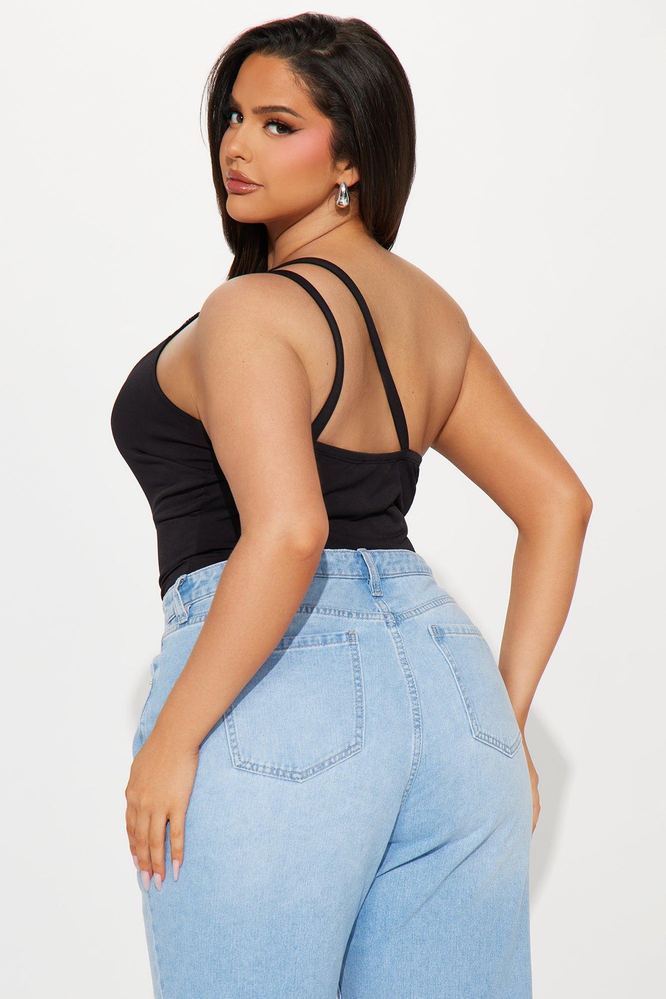 Guiselle One Shoulder Bodysuit - Black Product Image