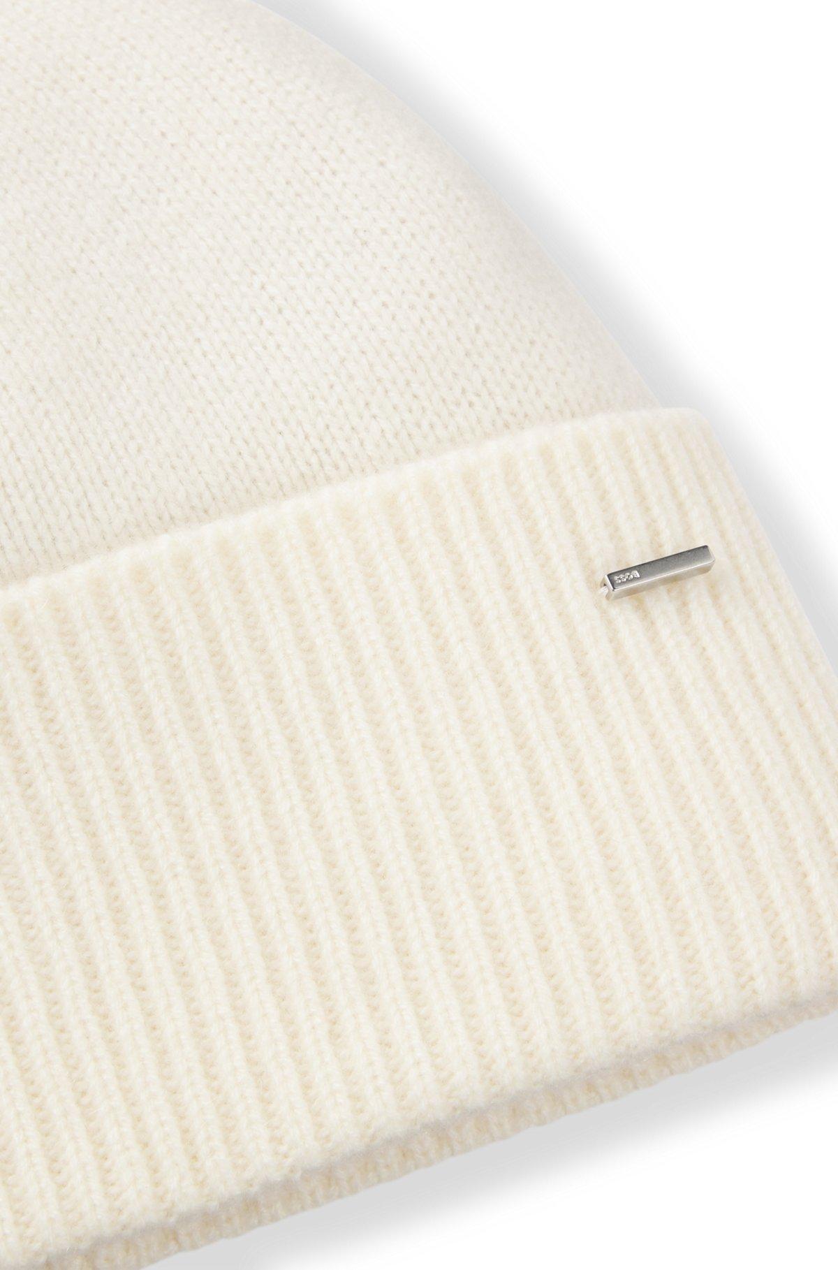 Cashmere beanie with metallic logo trim Product Image