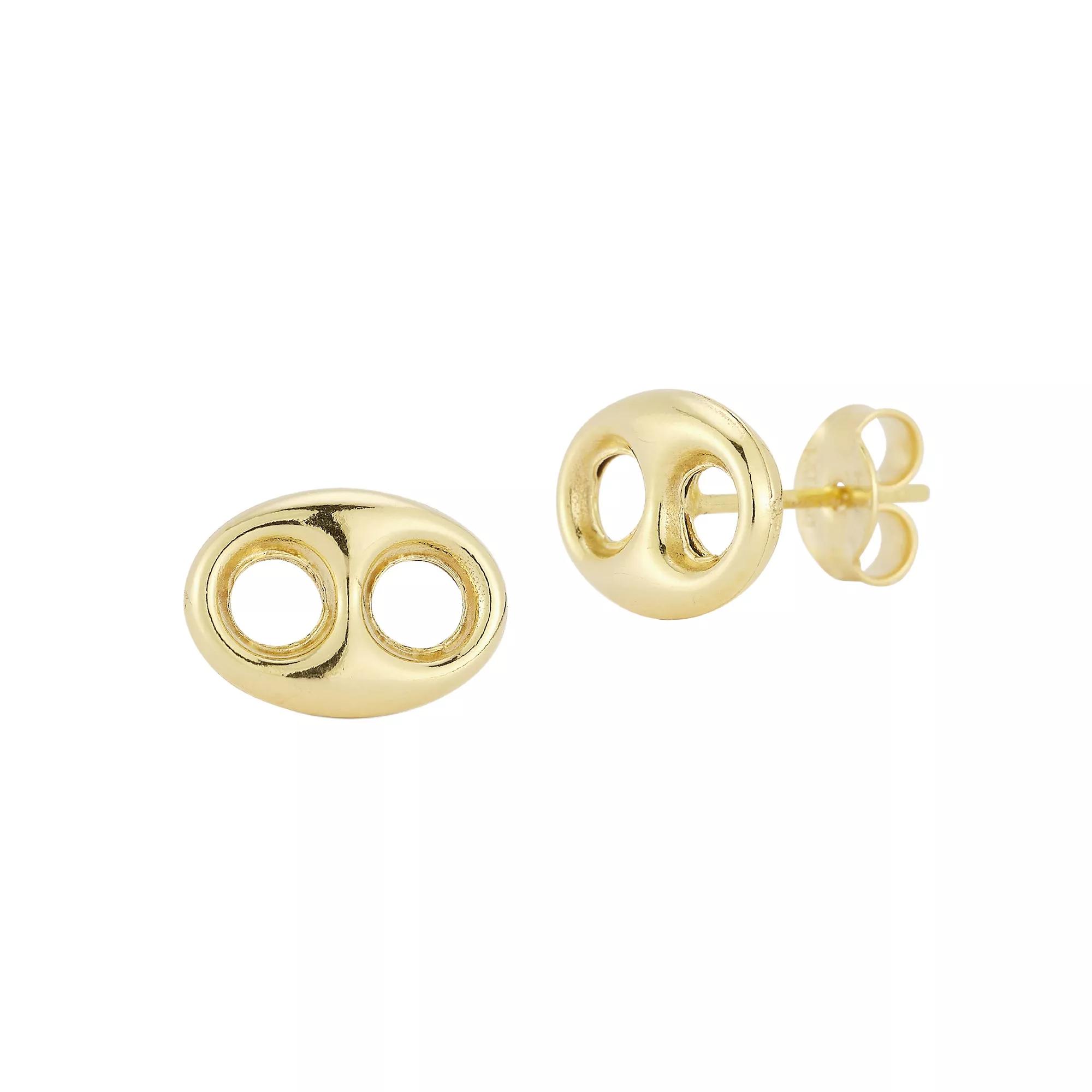 LUMINOR GOLD 14k Gold Mariner Link Stud Earrings, Women's Product Image
