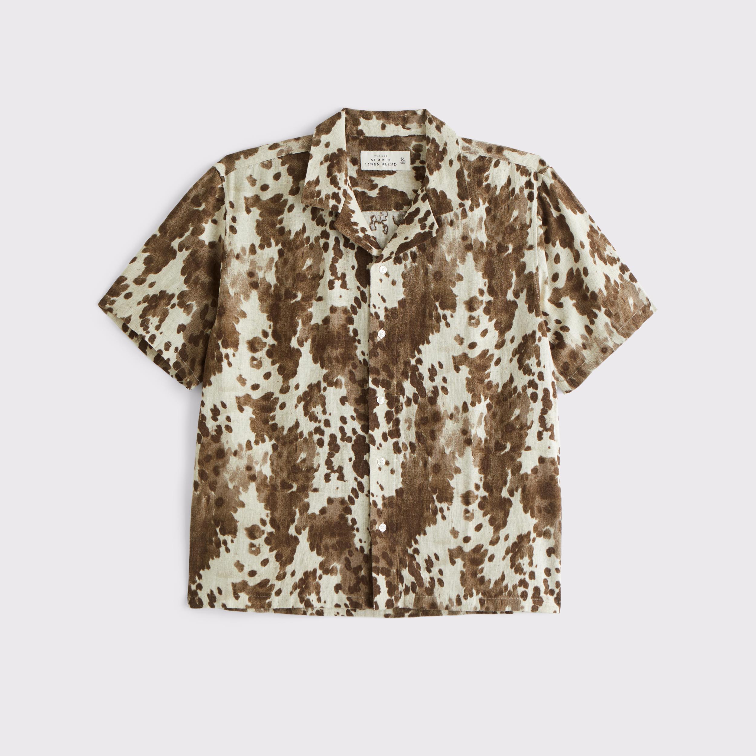 Camp Collar Summer Linen-Blend Shirt Product Image