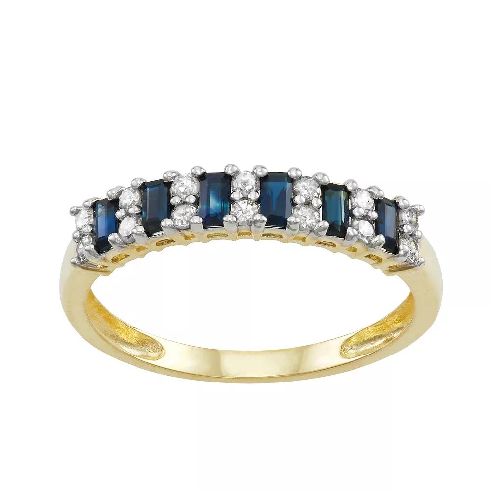 Tiara 10k Gold Gemstone & 1/5 Carat T.W. Diamond Ring, Womens London Blue Topaz Product Image