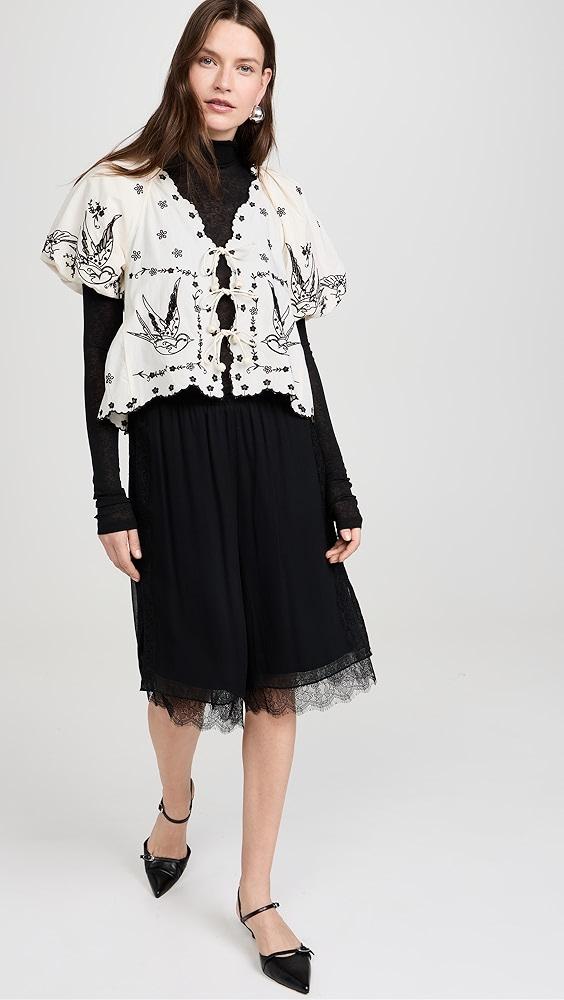 Sea Kingsley Embroidery Tie Front Top | Shopbop Product Image