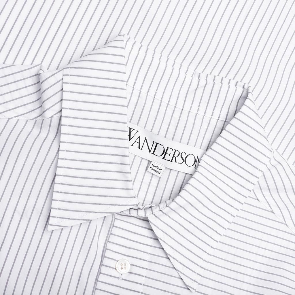 Contrast Patch Pocket Shirt - Grey/White Male Product Image