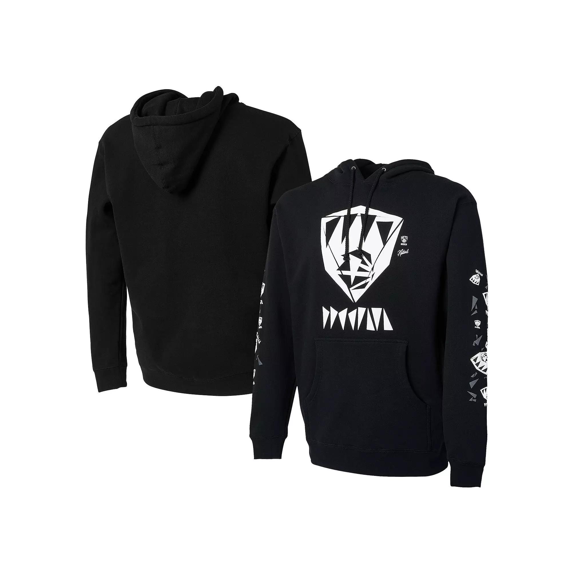 Men's NBA x Naturel Black Brooklyn Nets No Caller ID Pullover Hoodie, Size: 2XL Product Image