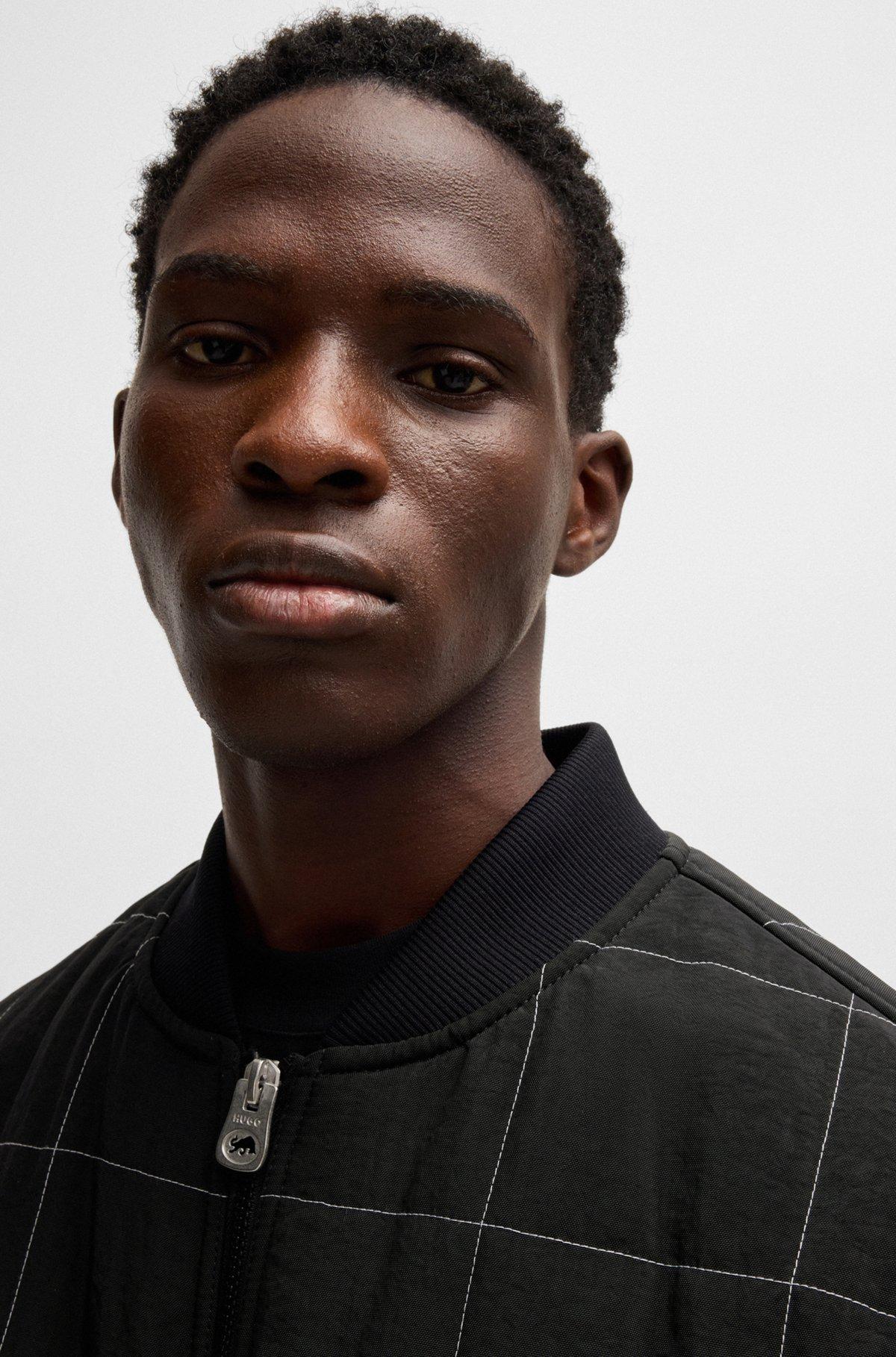 HUGO x RB water-repellent bomber jacket with grid quilting Product Image