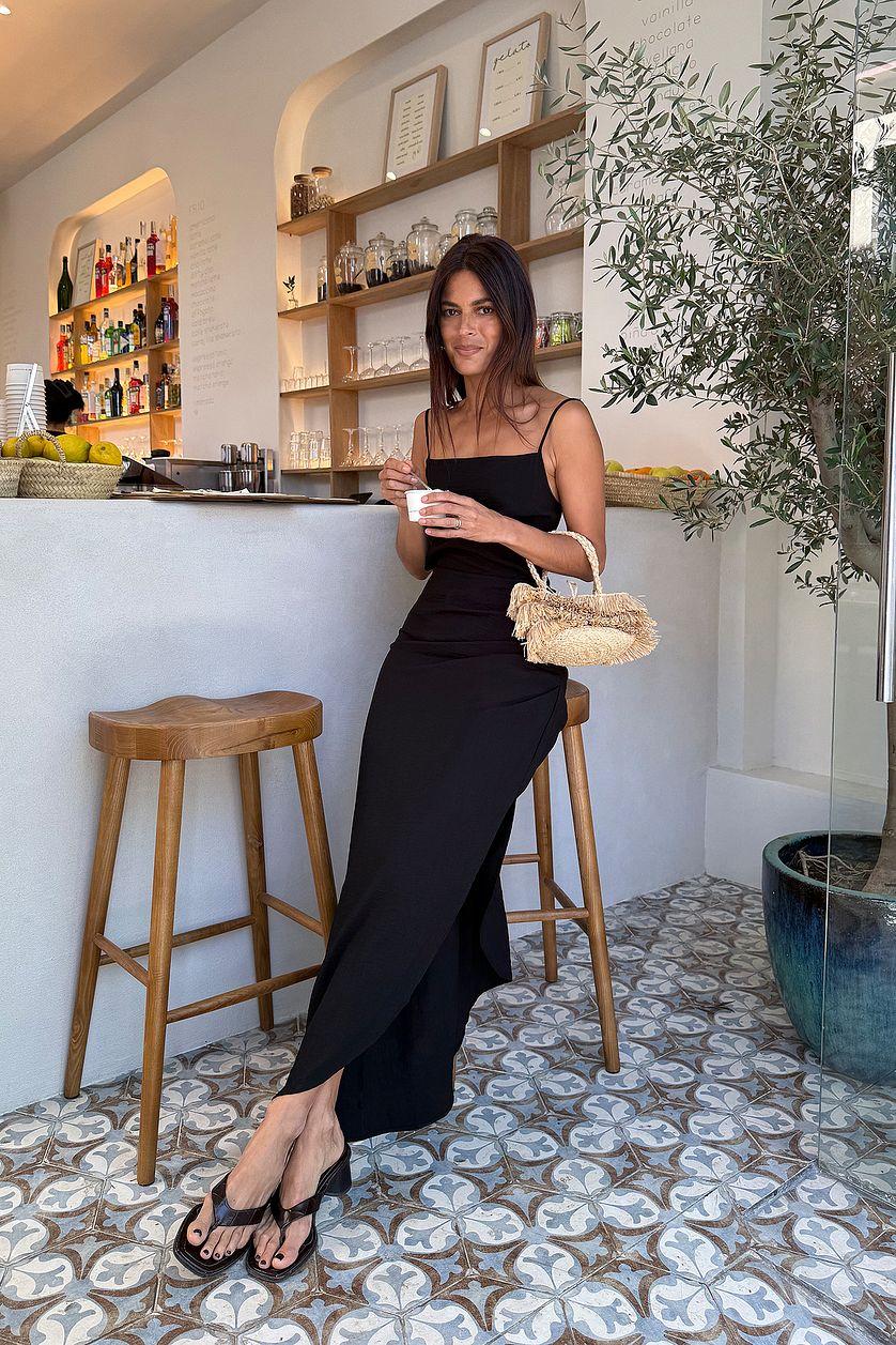 Tie Back Draped Midi Dress Product Image