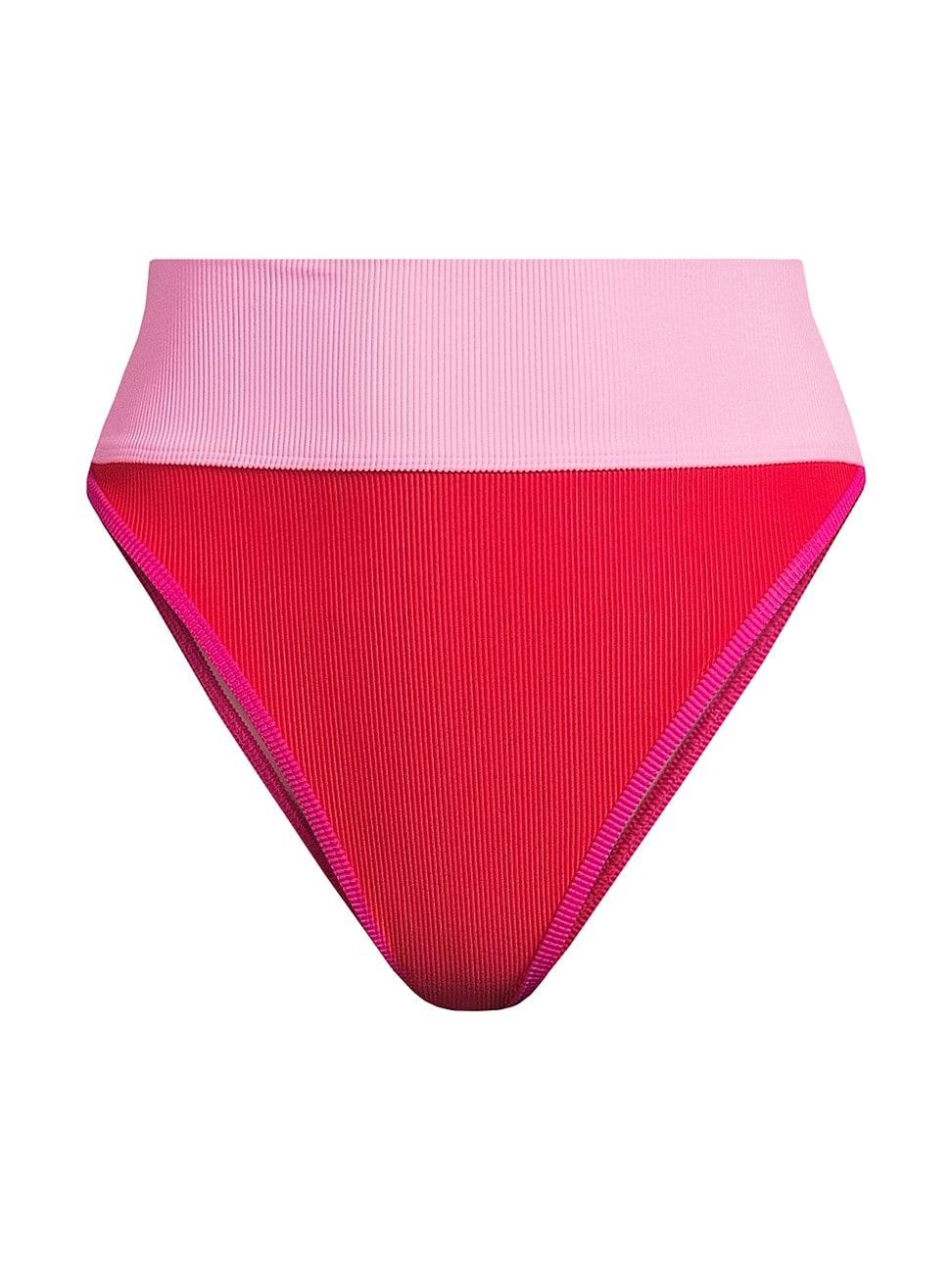 Womens Emmy Colorblocked High-Waist Bikini Bottom Product Image