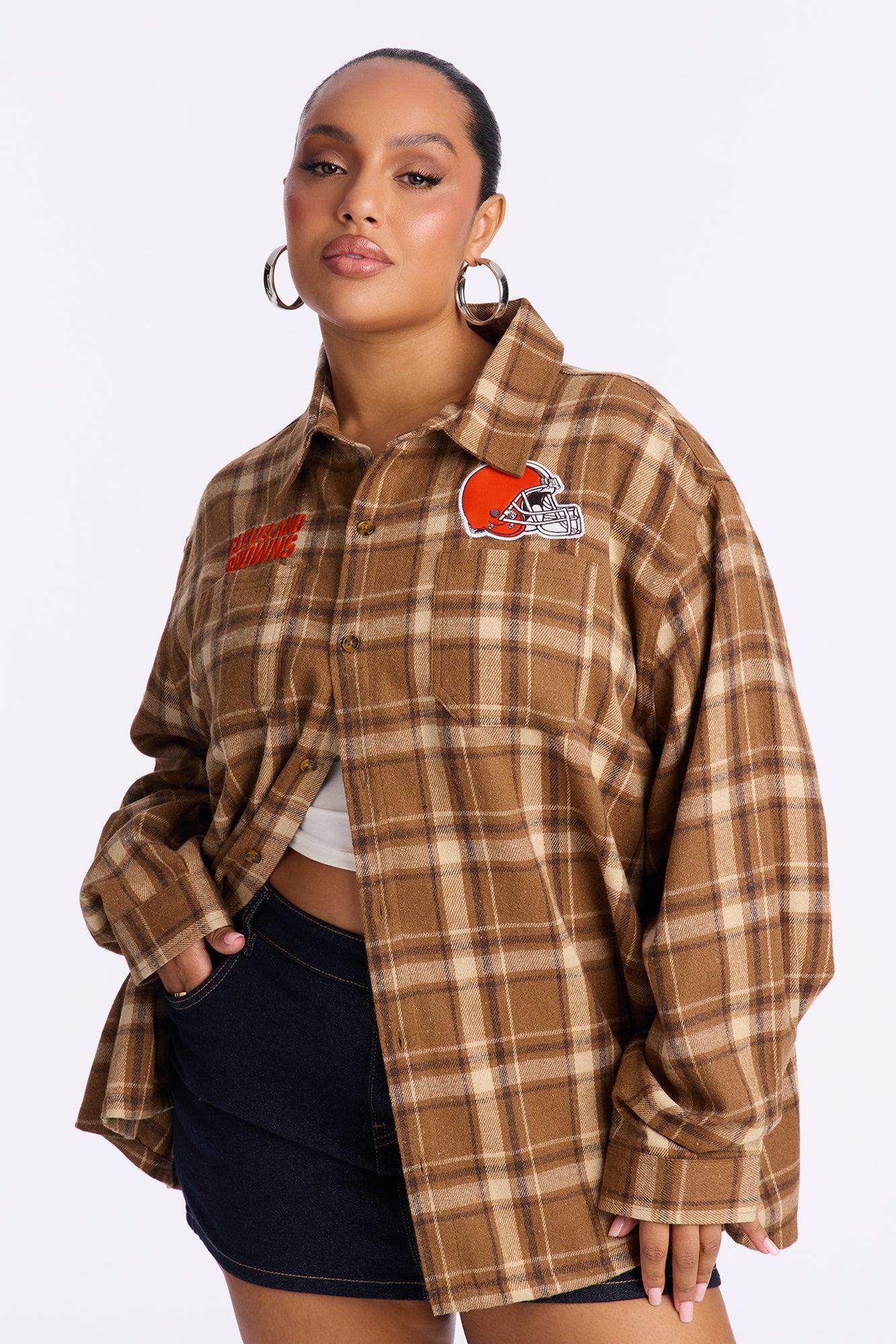 NFL Cleveland Browns Plaid Flannel - Brown/combo Product Image