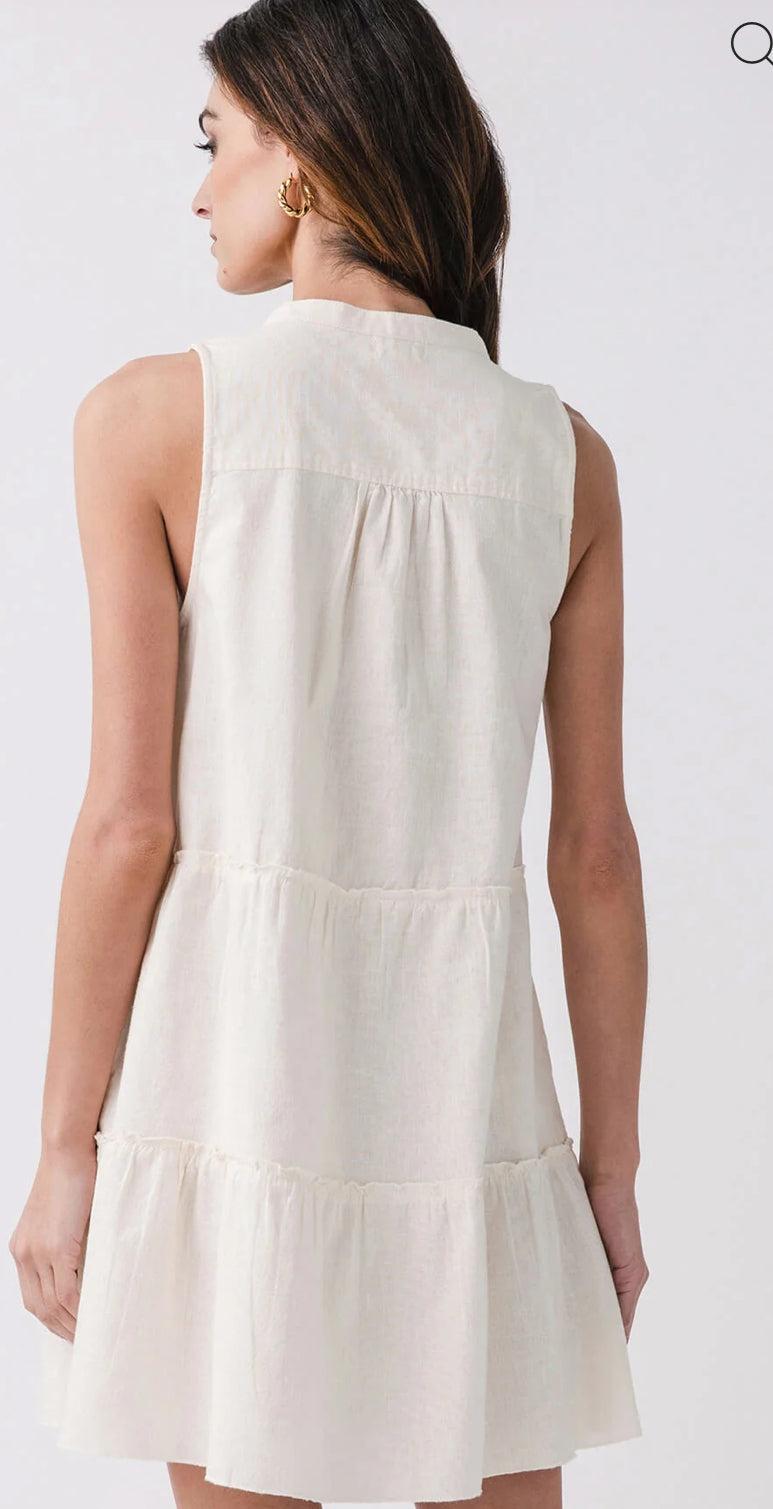 Elan Split Neck Tiered Dress Product Image