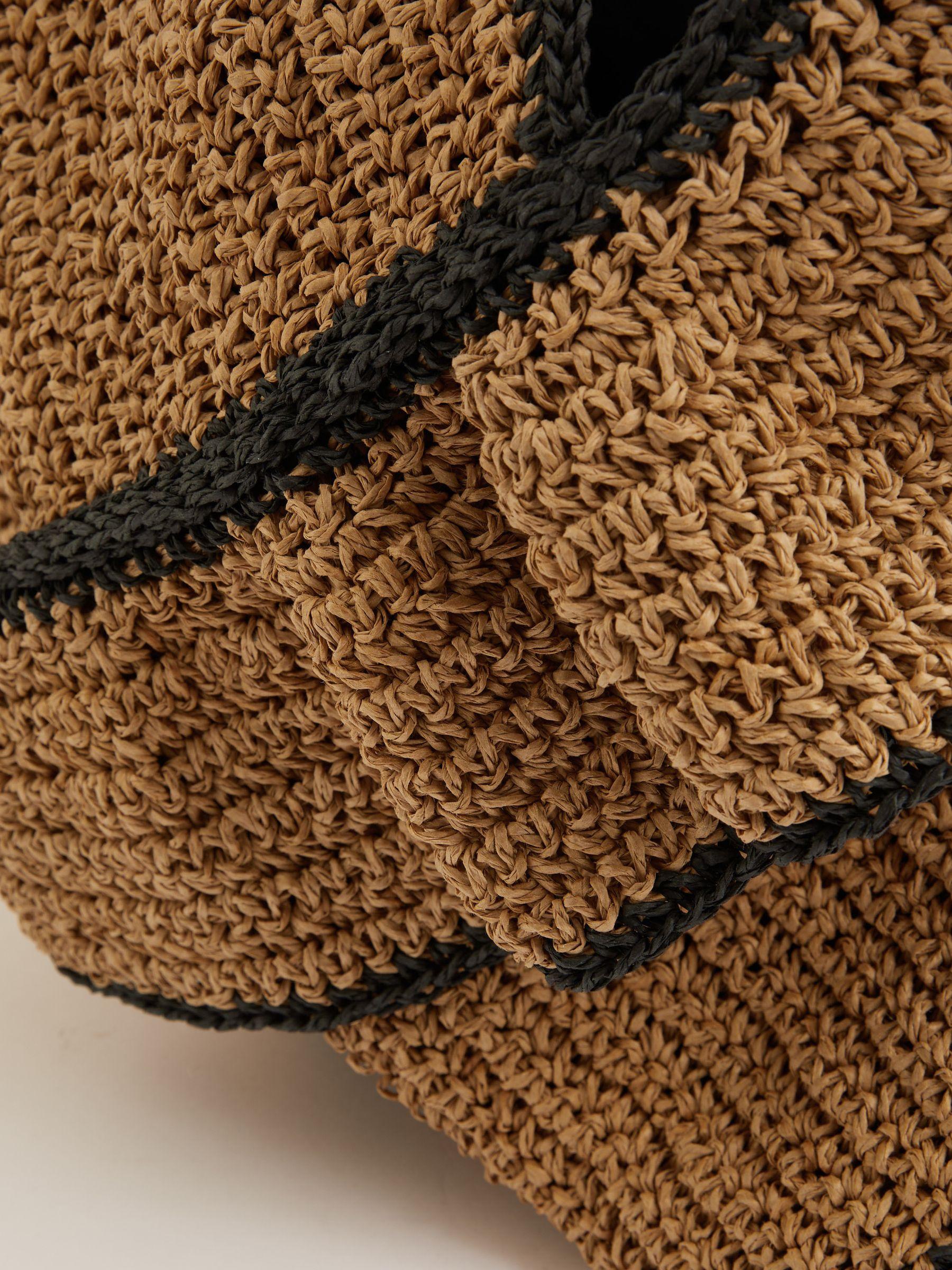 Raffia Ruffle Tote Bag in Natural Product Image