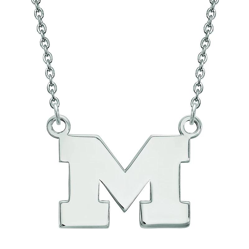 LogoArt Sterling Silver Michigan Wolverines Small Pendant with Necklace, Women's, Size: 18 mm Product Image