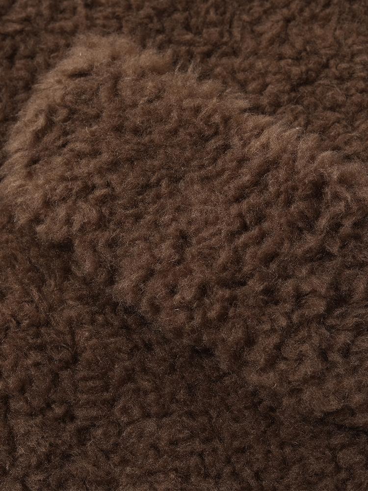 Pure Wool Lapel Velour Long Women Coat Product Image