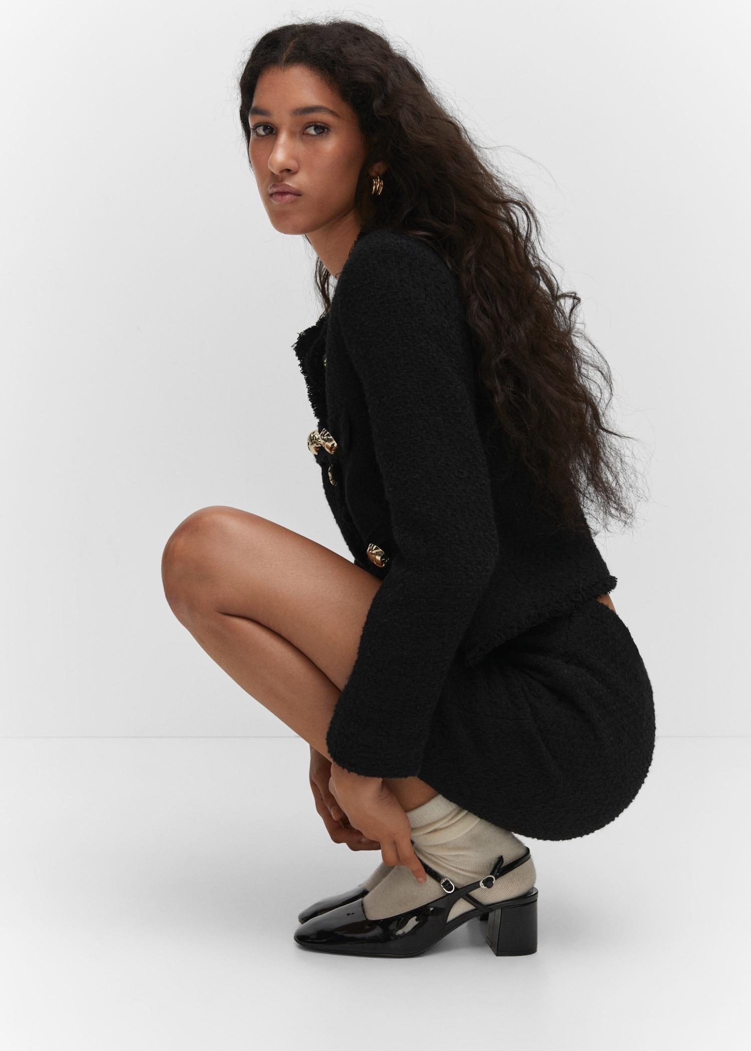 Tweed jacket with pockets - Women | MANGO USA Product Image