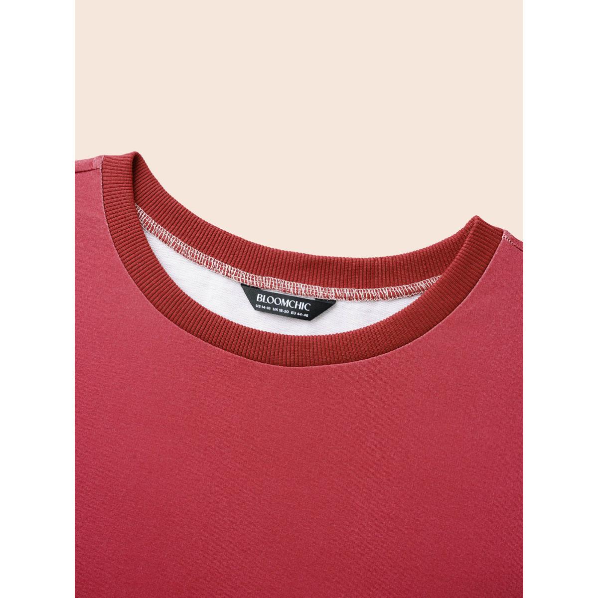 Plus Size Crew Neck Ombre Sweatshirt Women Multicolor Casual Non Round Neck Everyday Sweatshirts BloomChic 30/6X Product Image