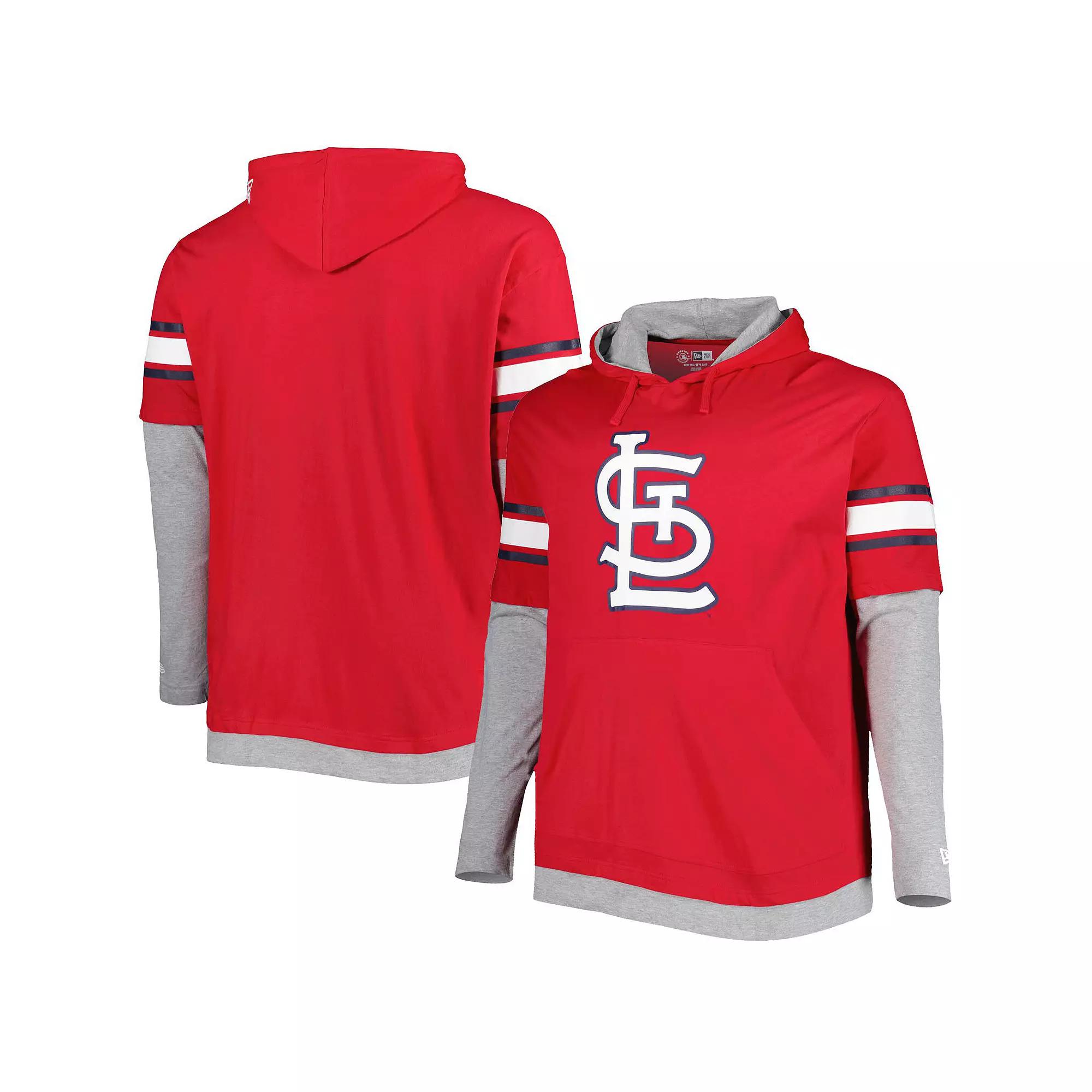 Men's New Era Red St. Louis Cardinals Big & Tall Twofer Pullover Hoodie,  Product Image