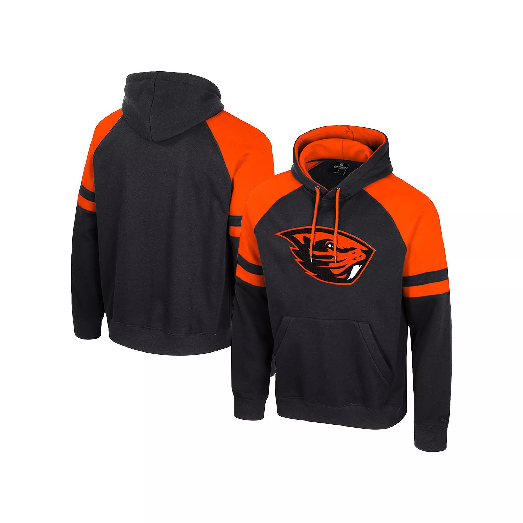 Men's Colosseum  Black Oregon State Beavers Todd Raglan Pullover Hoodie, Size: Medium Product Image