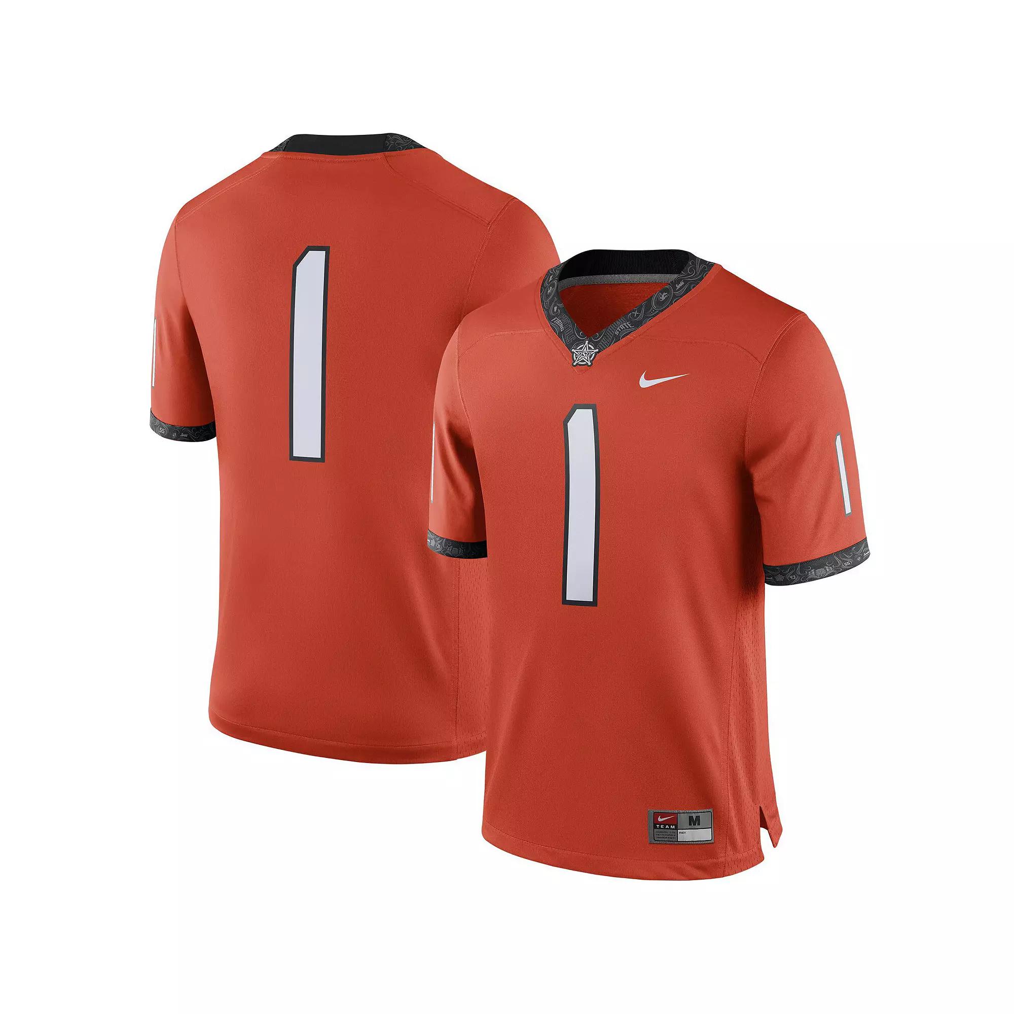 Men's Nike #1 Orange Oklahoma State Cowboys Alternate Game Jersey, Size: Medium Product Image