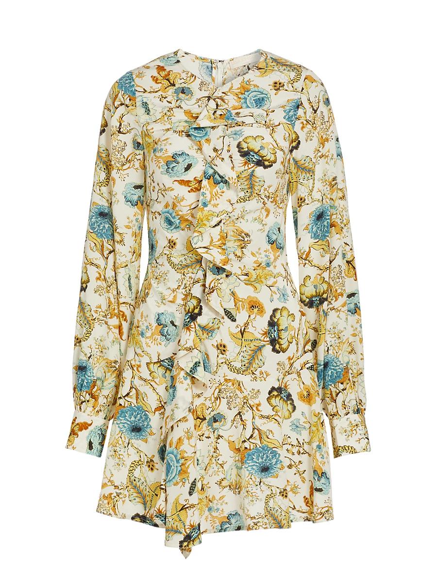 Womens Salima Floral Crepe De Chine Minidress Product Image