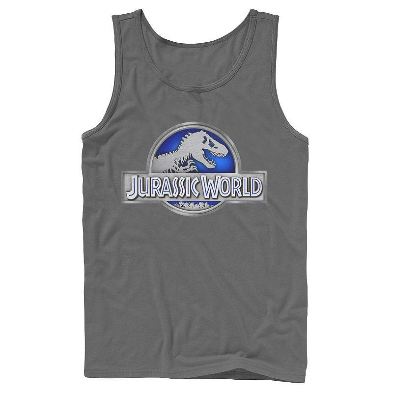 Men's Jurassic World Classic Blue Glow Fossil Logo Graphic Tank Top,  Product Image