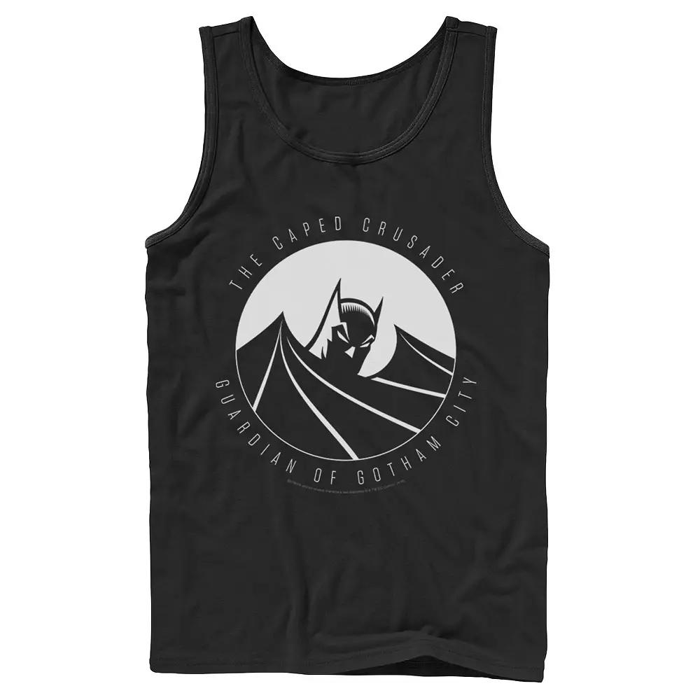 Men's DC Comics Batman The Caped Crusader Text Poster Tank Top,  Product Image