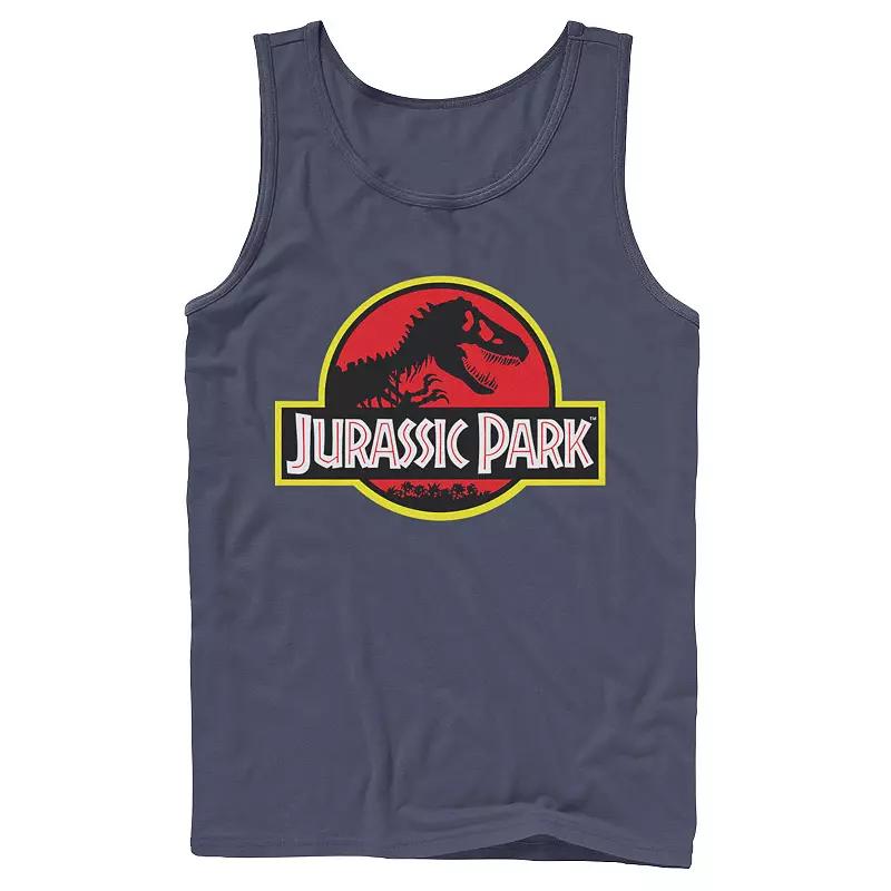 Men's Jurassic Park Red & Yellow Outline Logo Graphic Tank Top,  Product Image