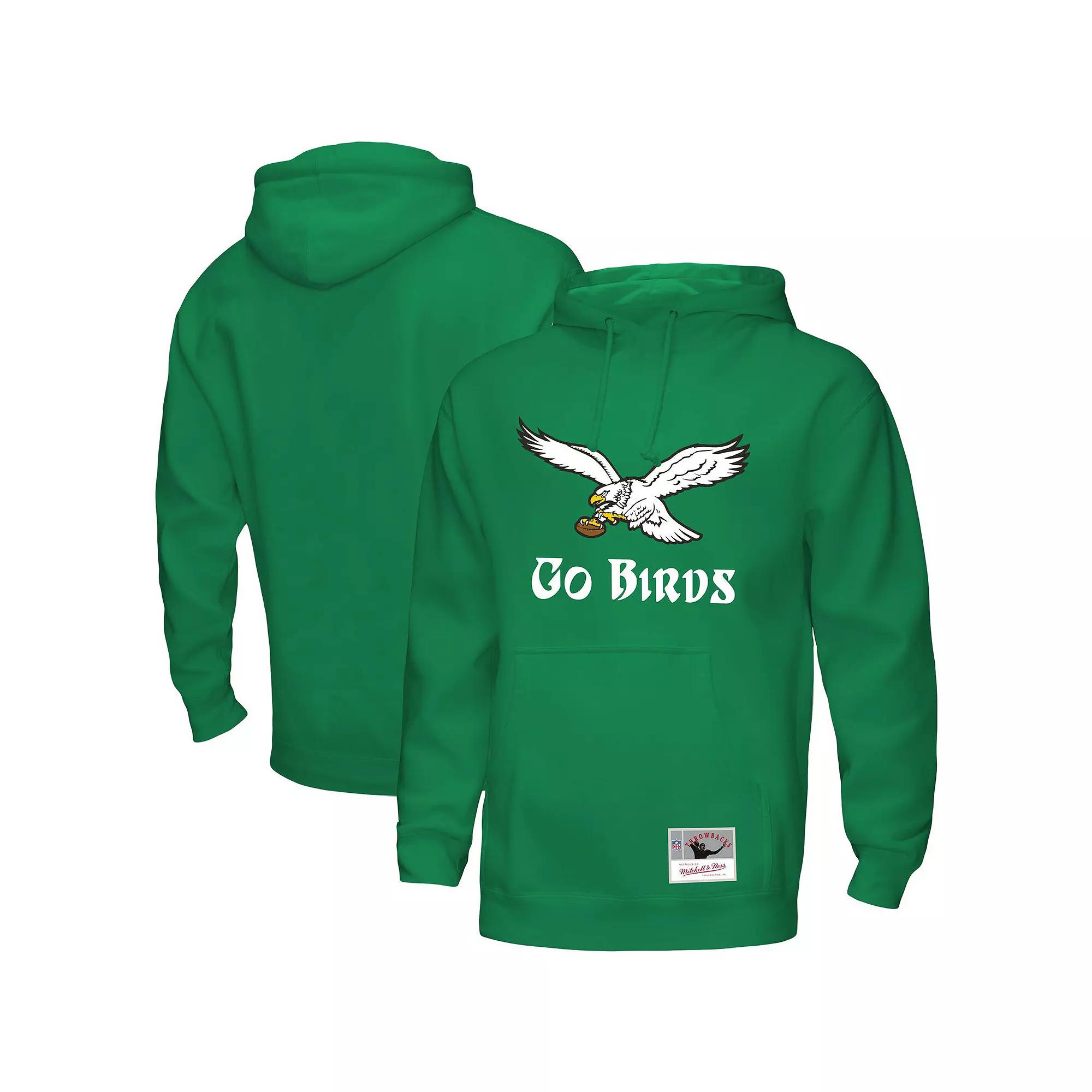 Mens Mitchell & Ness Kelly Philadelphia Eagles Go Birds Pullover Hoodie Product Image