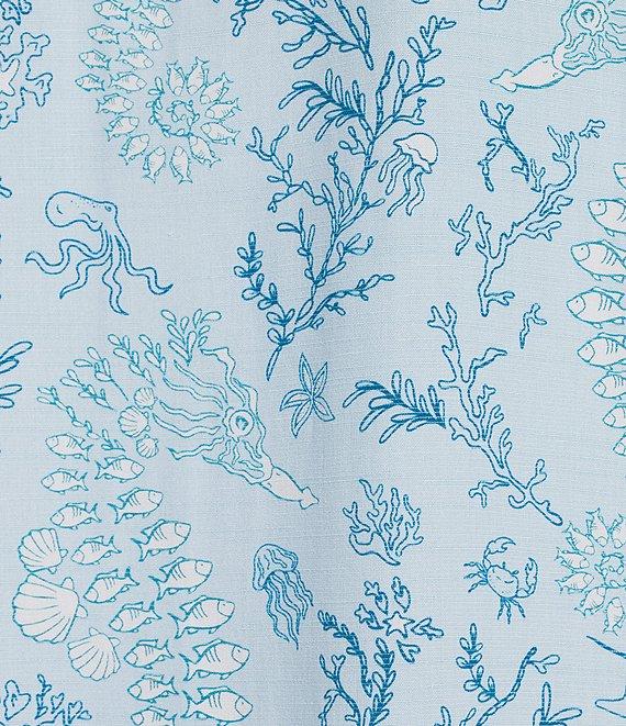 Caribbean Seahorse Print Short Sleeve Woven Camp Shirt Product Image