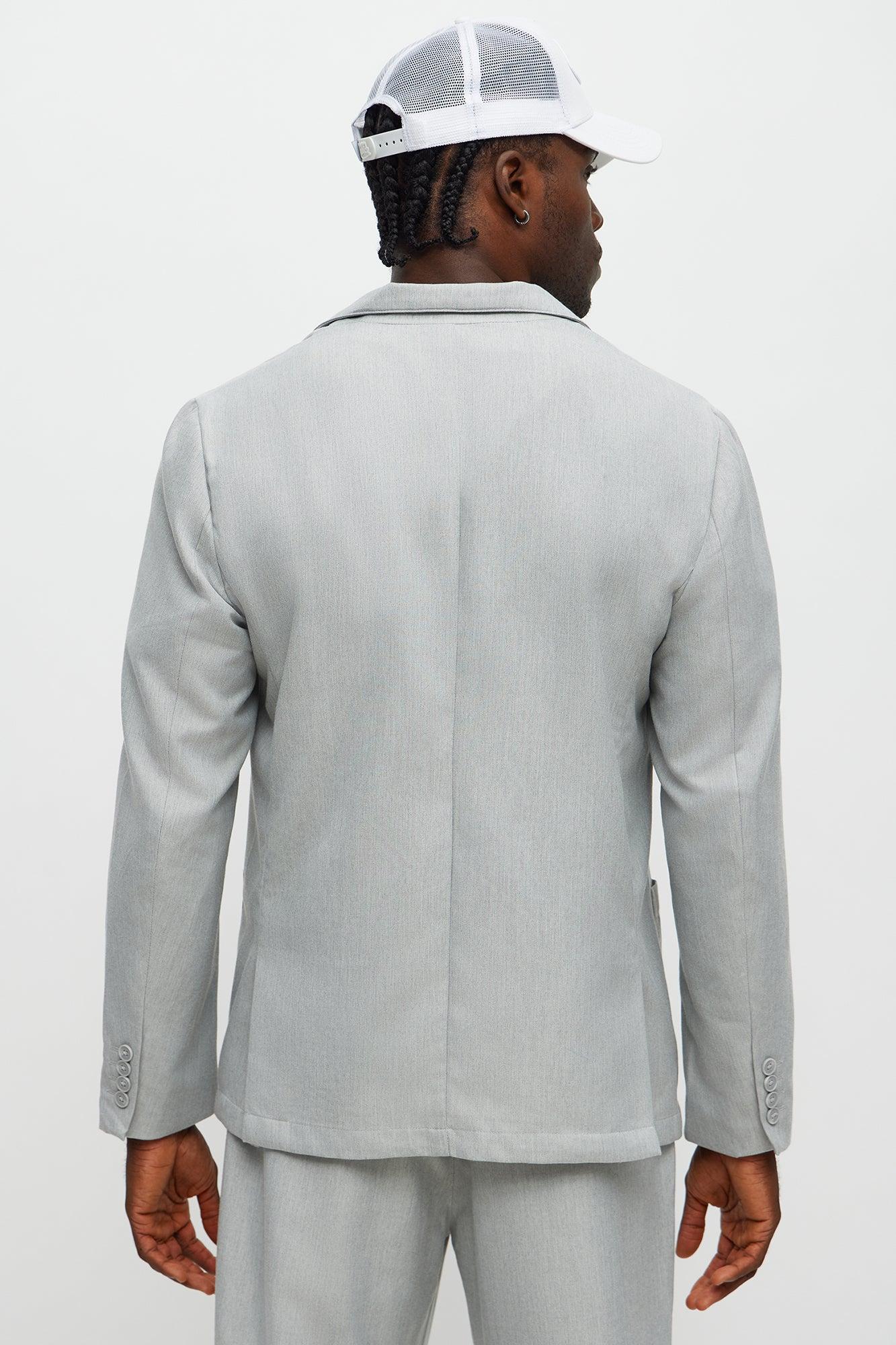 Slim Modern Lightweight Everyday Jacket - Light Grey Male Product Image