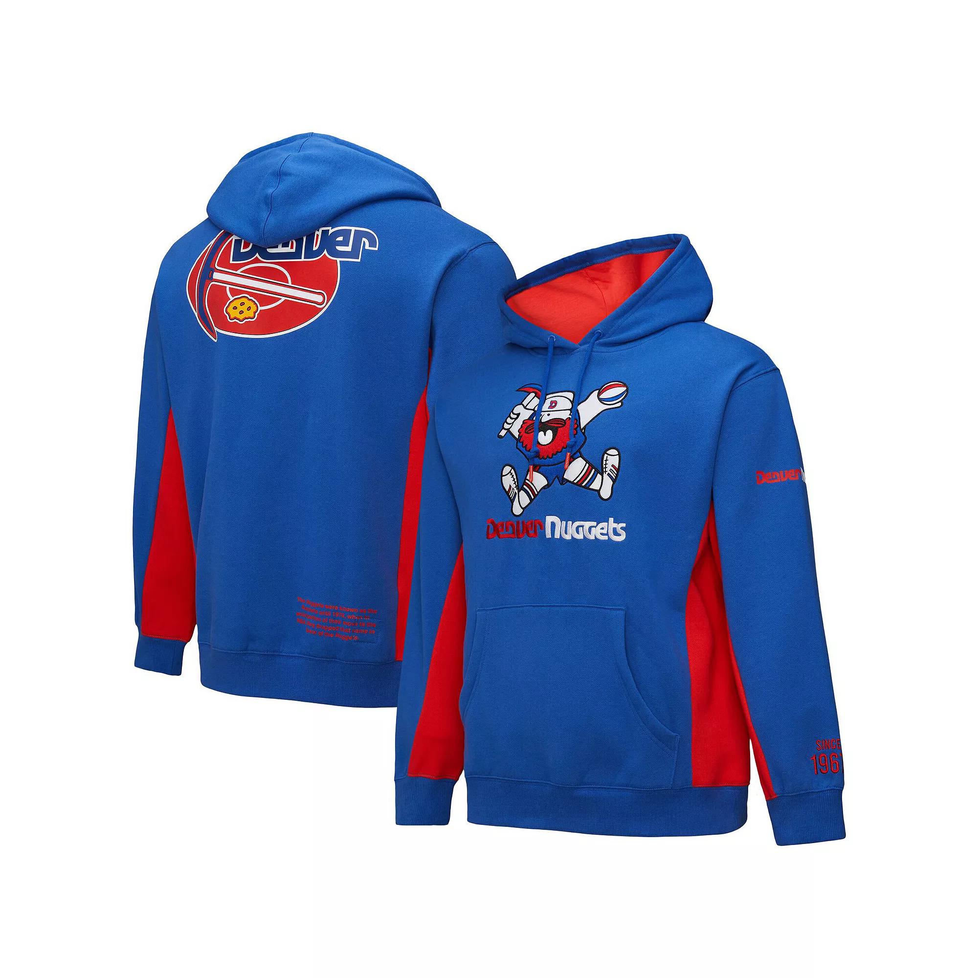 Men's Mitchell & Ness Royal Denver Nuggets Hardwood Classics Team Origins Fleece Pullover Hoodie,  Product Image