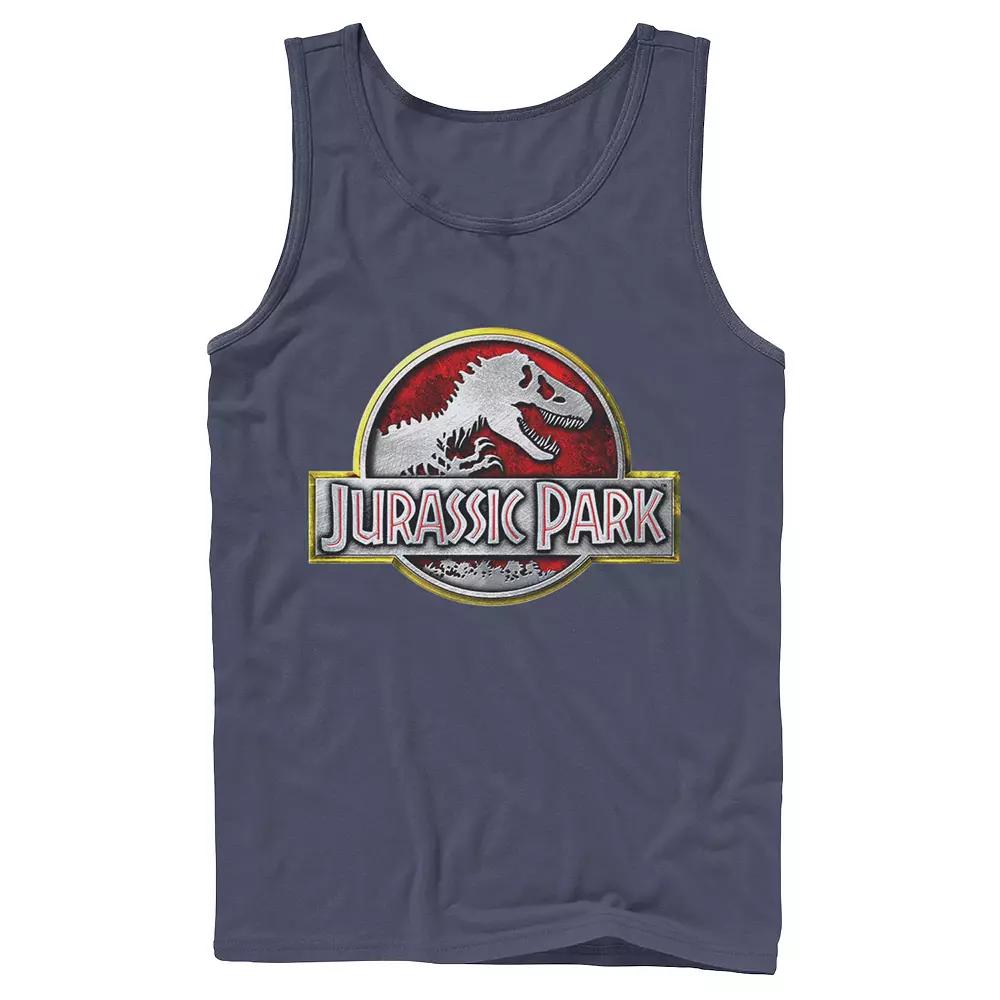 Men's Jurassic Park Chrome Logo Tank Top,  Product Image