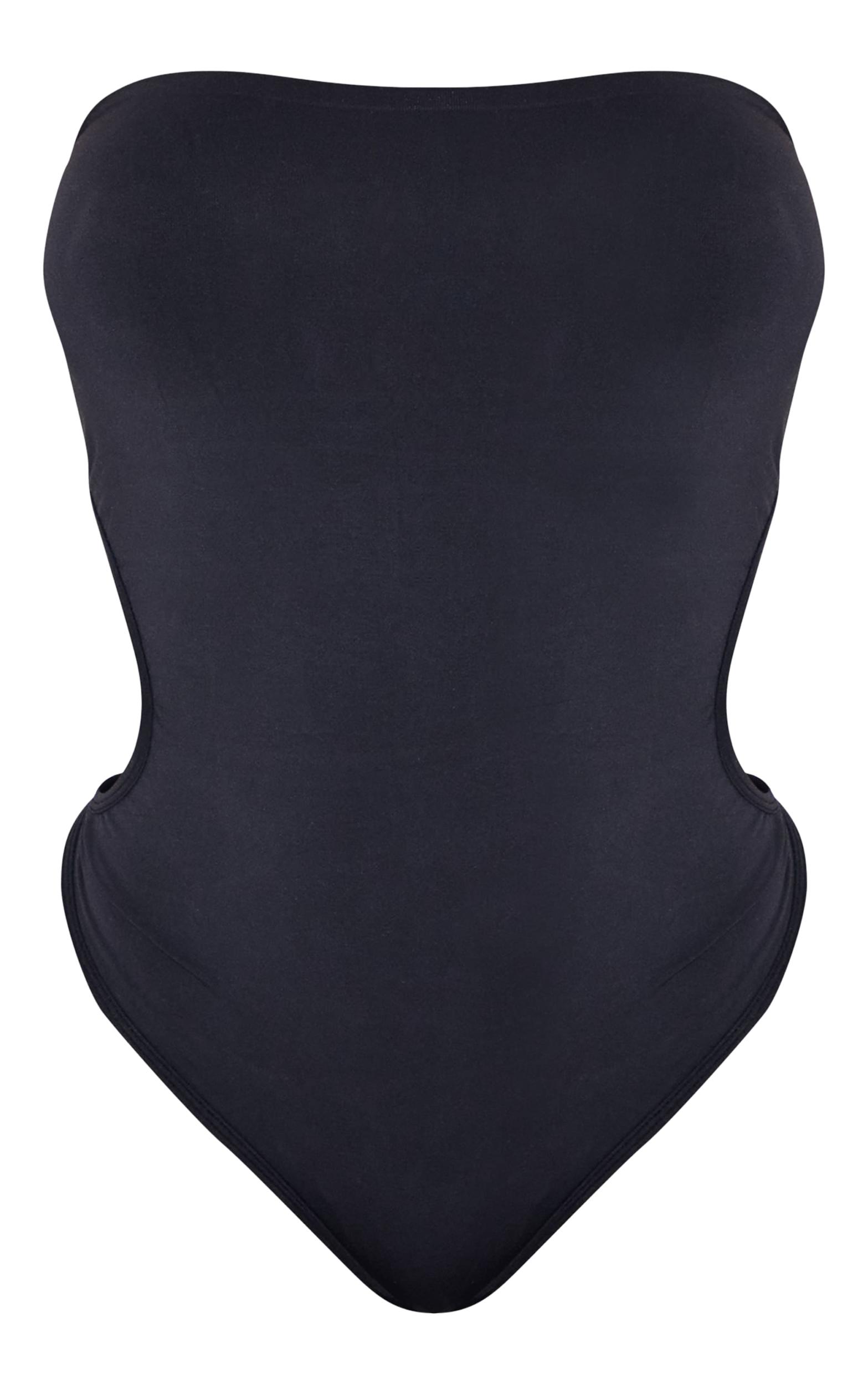 Shape Black Seamless Open Back Bandeau Bodysuit Product Image