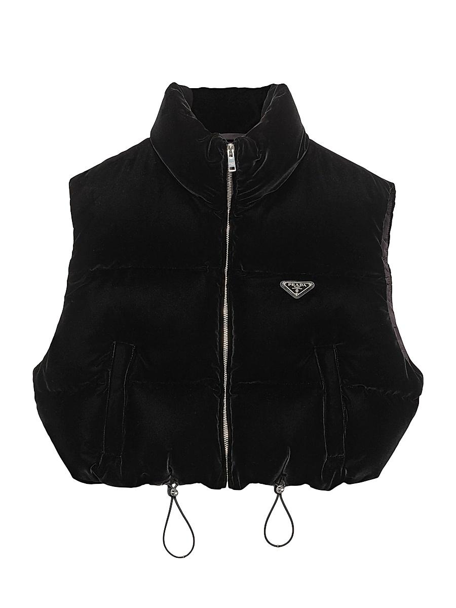 Womens Velvet Down Vest Product Image