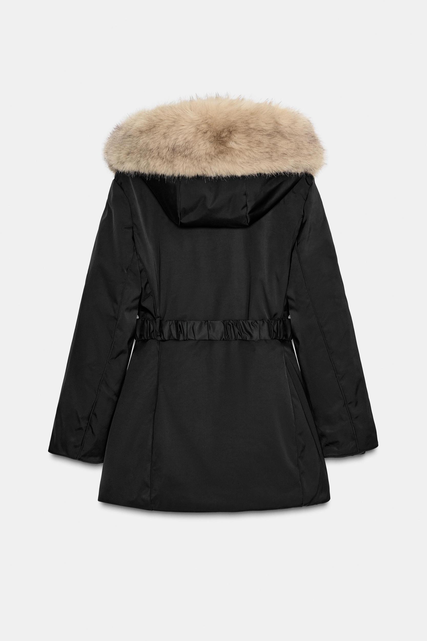 WATER AND WIND PROTECTION FUR-EFFECT PUFFER ANORAK Product Image