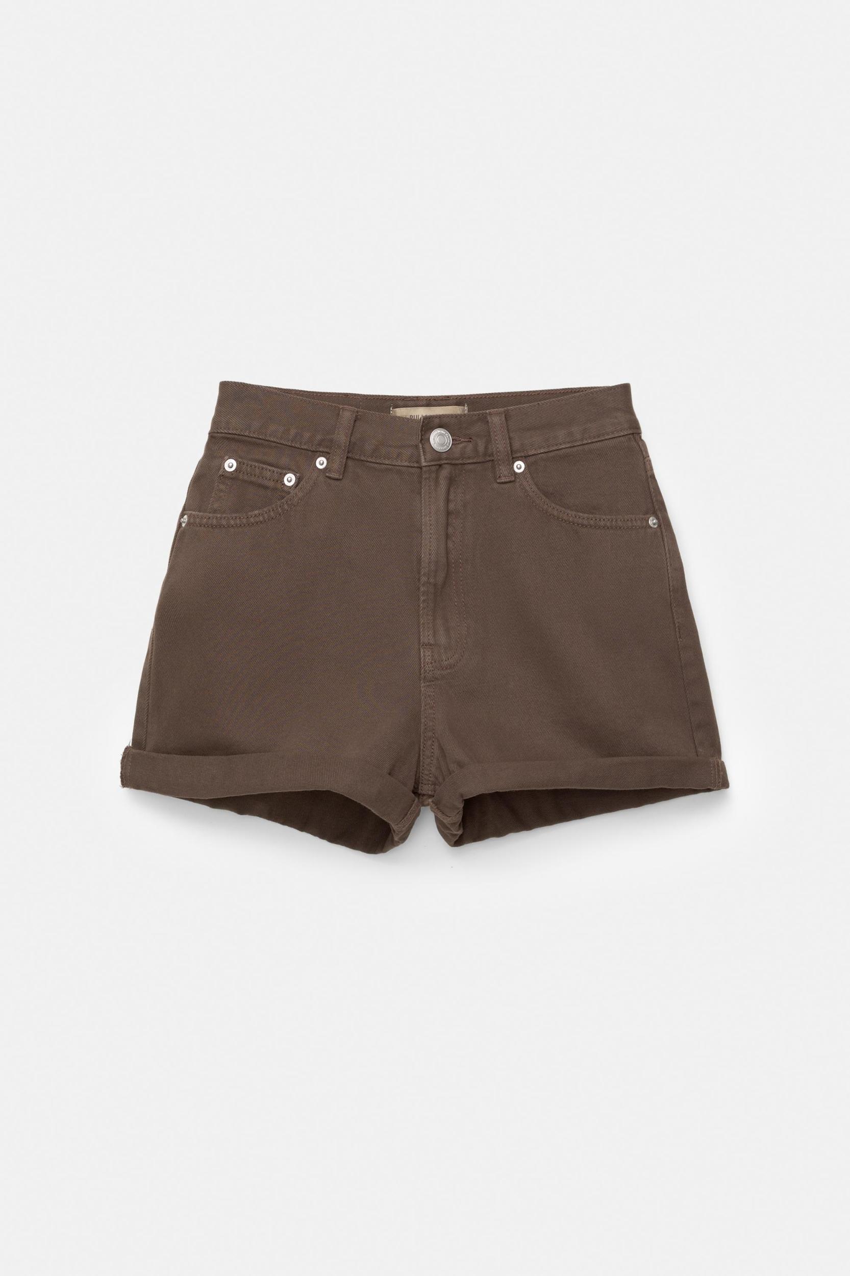 Denim turn-up mom shorts Product Image