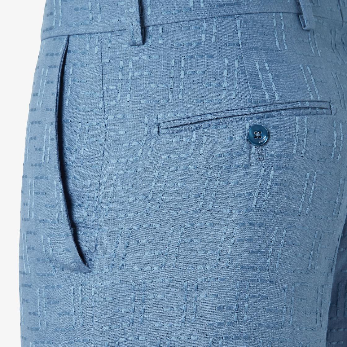 BermudasLight blue linen FF Jacquard shorts Product Image