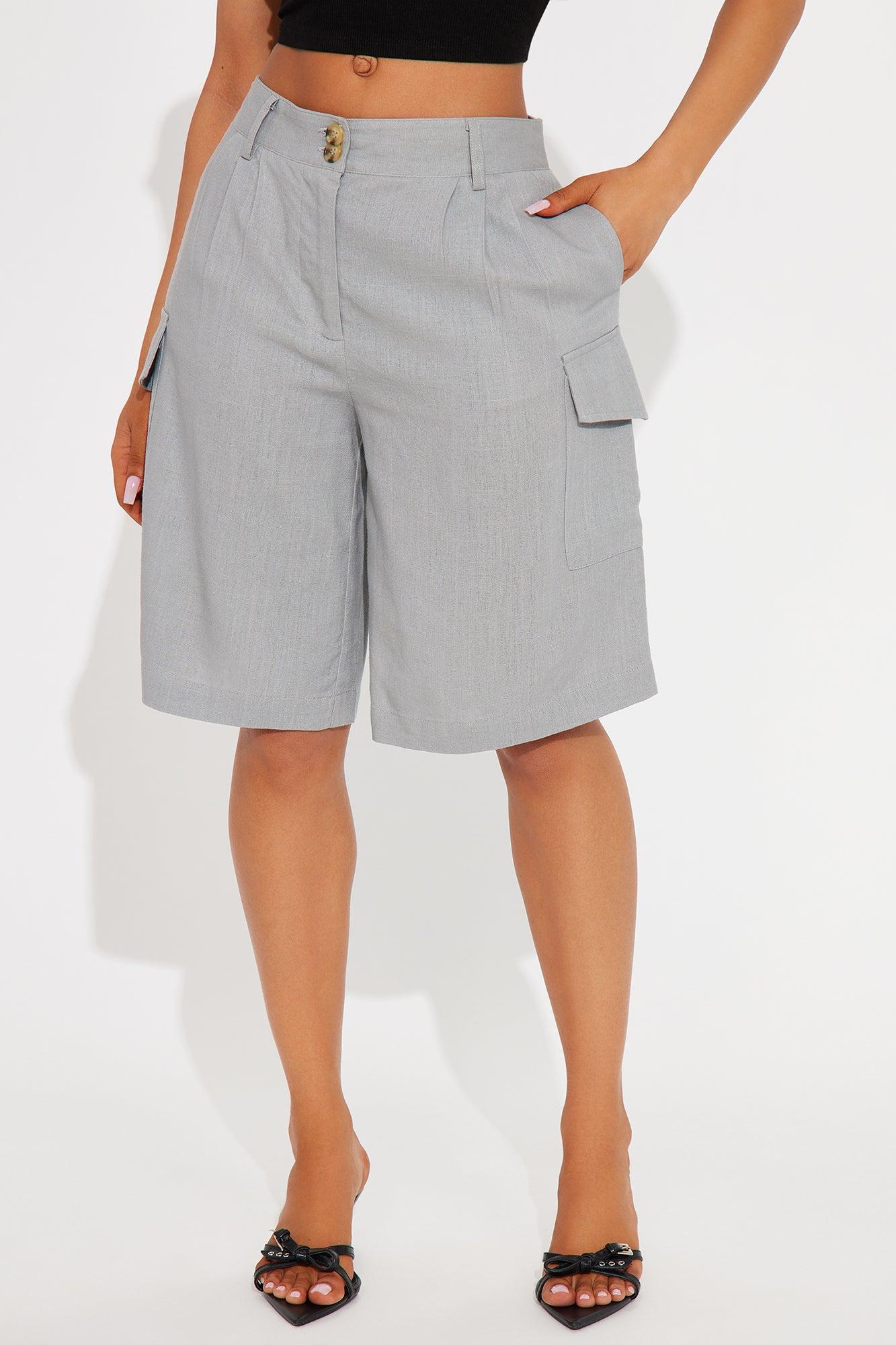 Next To You Linen Short - Grey Product Image