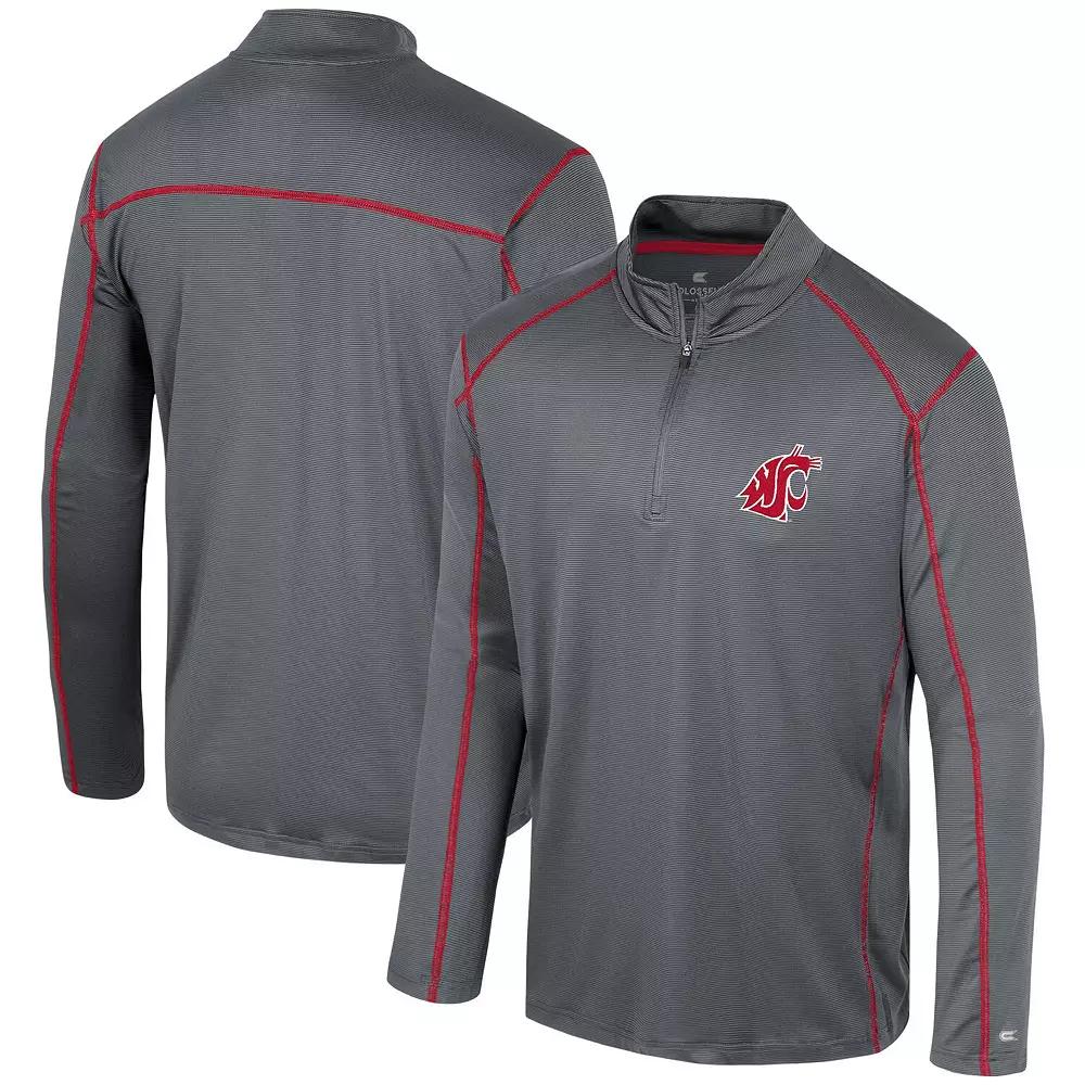 Men's Colosseum Black Wisconsin Badgers Cameron Quarter-Zip Windshirt, Size: Large Product Image