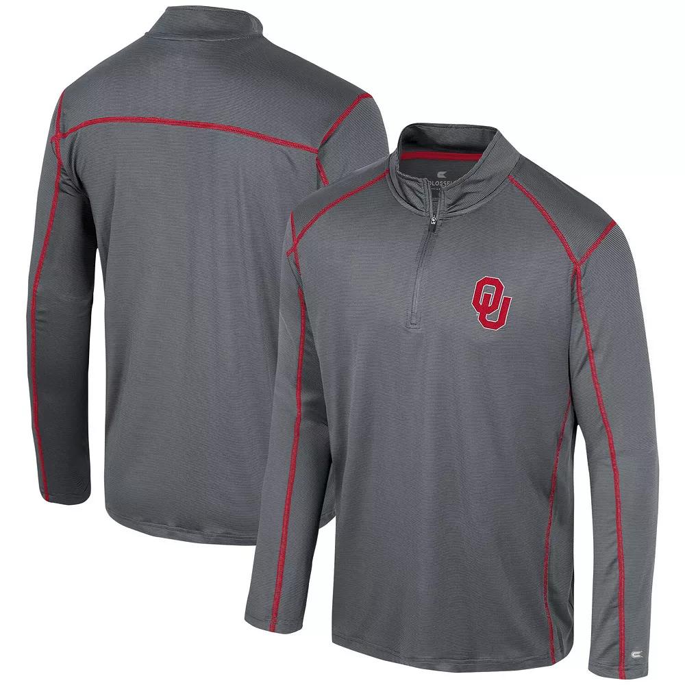 Men's Colosseum Black Oklahoma Sooners Cameron Quarter-Zip Windshirt,  Product Image