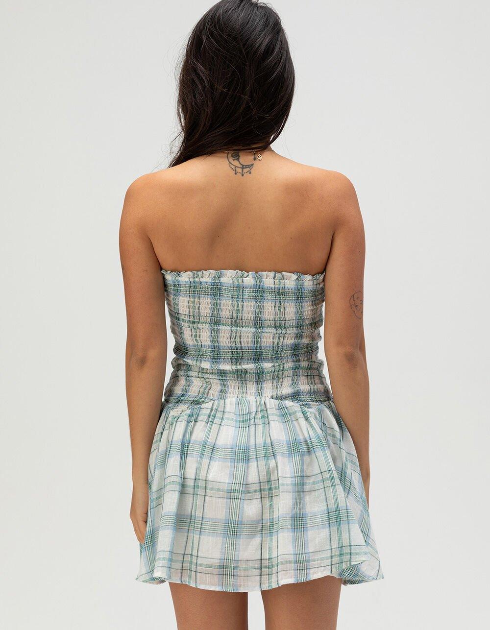 RSQ Womens Smocked Drop Waist Dress - PLAID Product Image