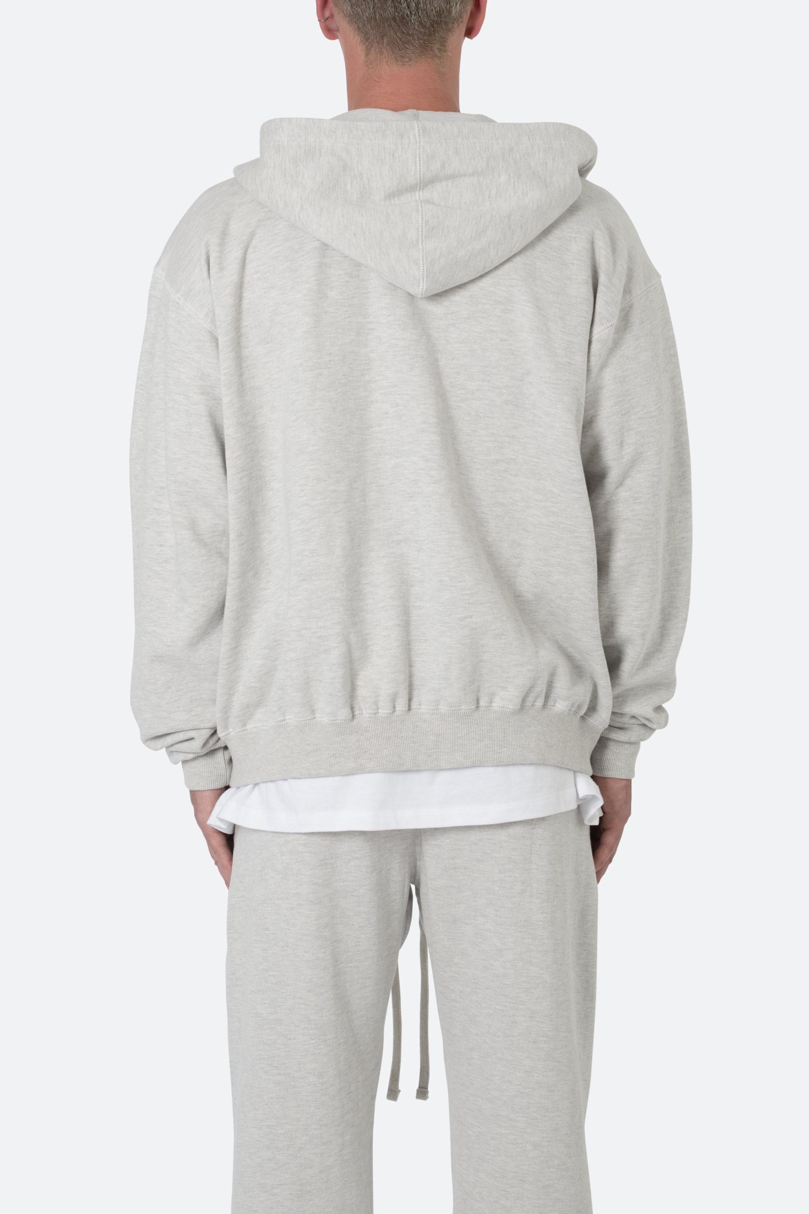 Basic Zip Up Hoodie - Grey Product Image
